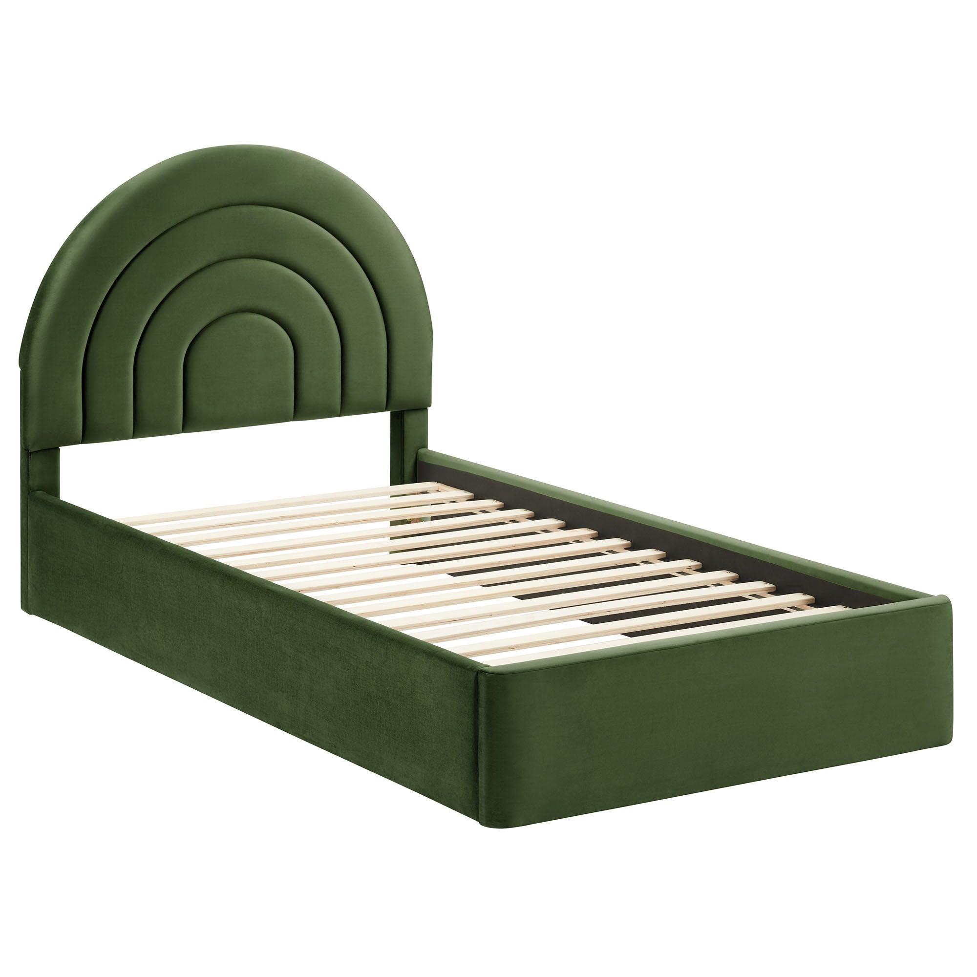 Solana Arched Performance Velvet Platform Bed