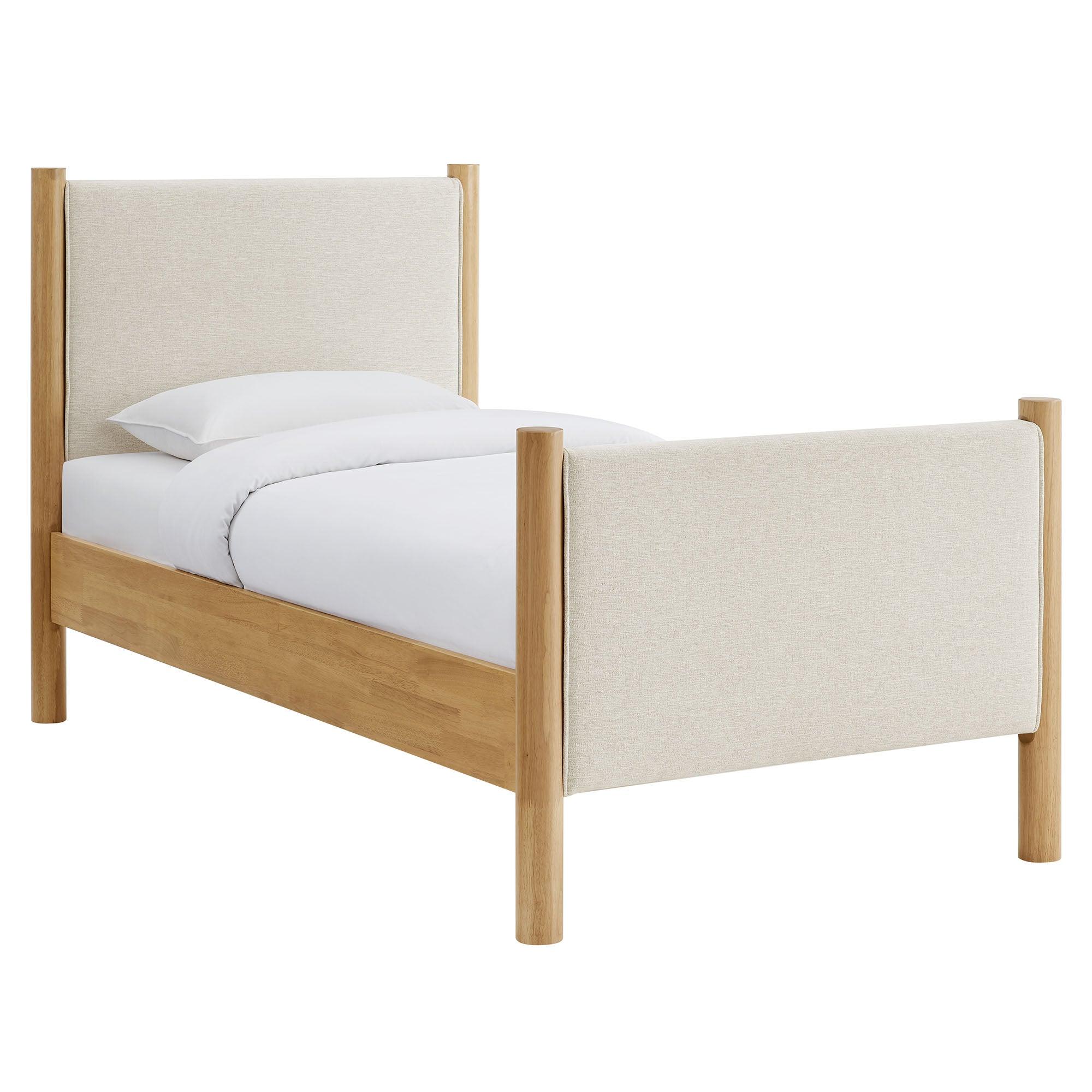 Maven Size Fabric Upholstered Platform Bed