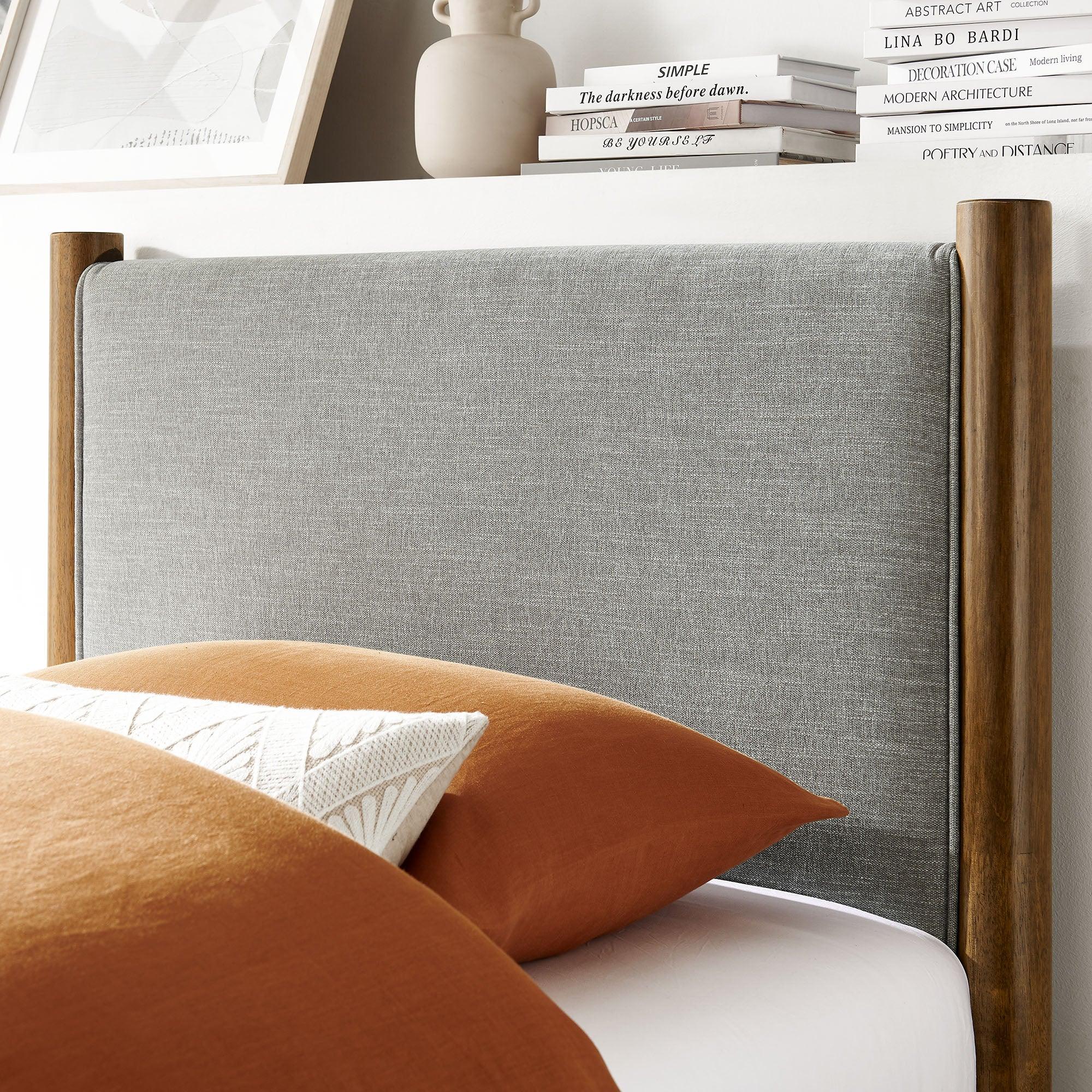 Maven Size Fabric Upholstered Platform Bed