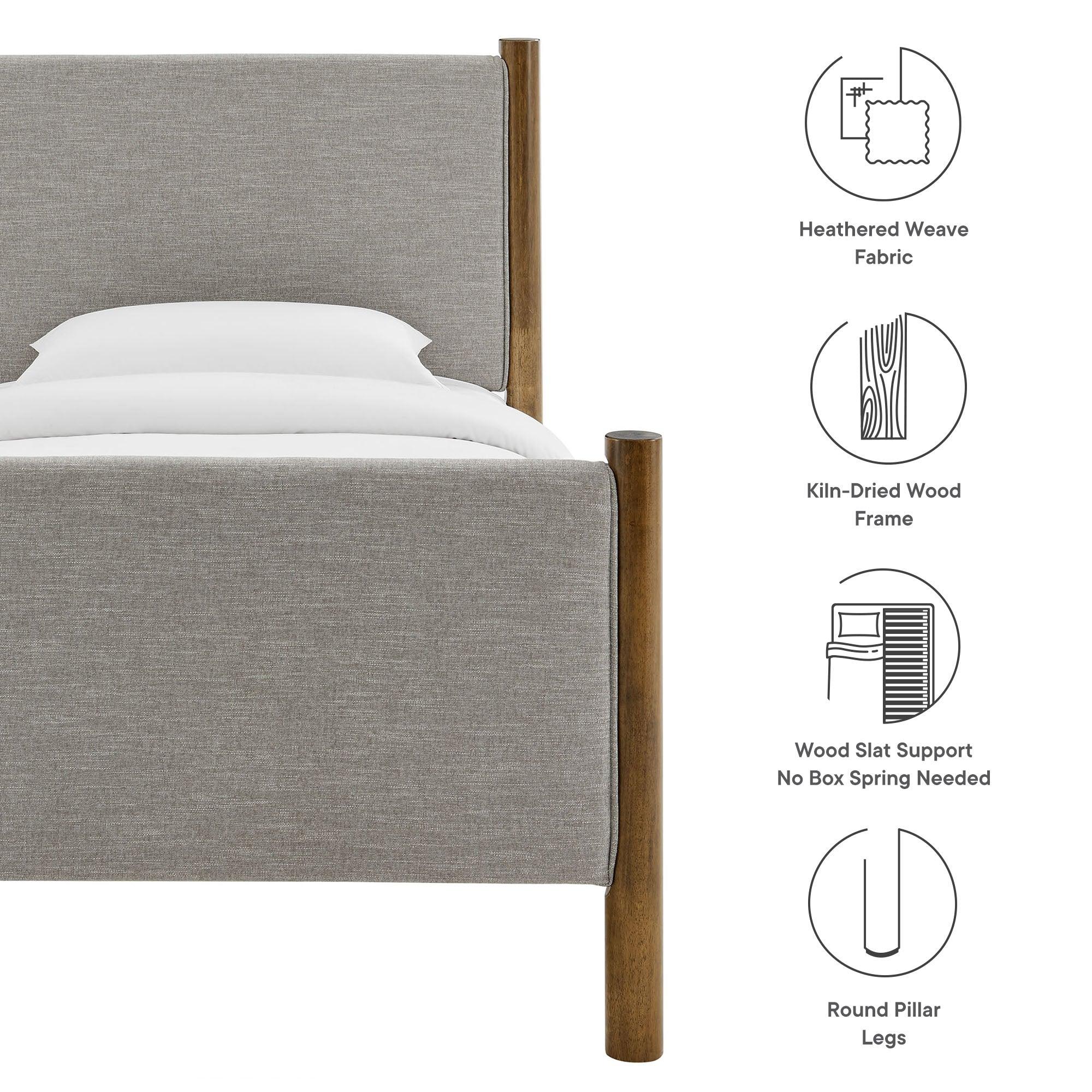 Maven Size Fabric Upholstered Platform Bed