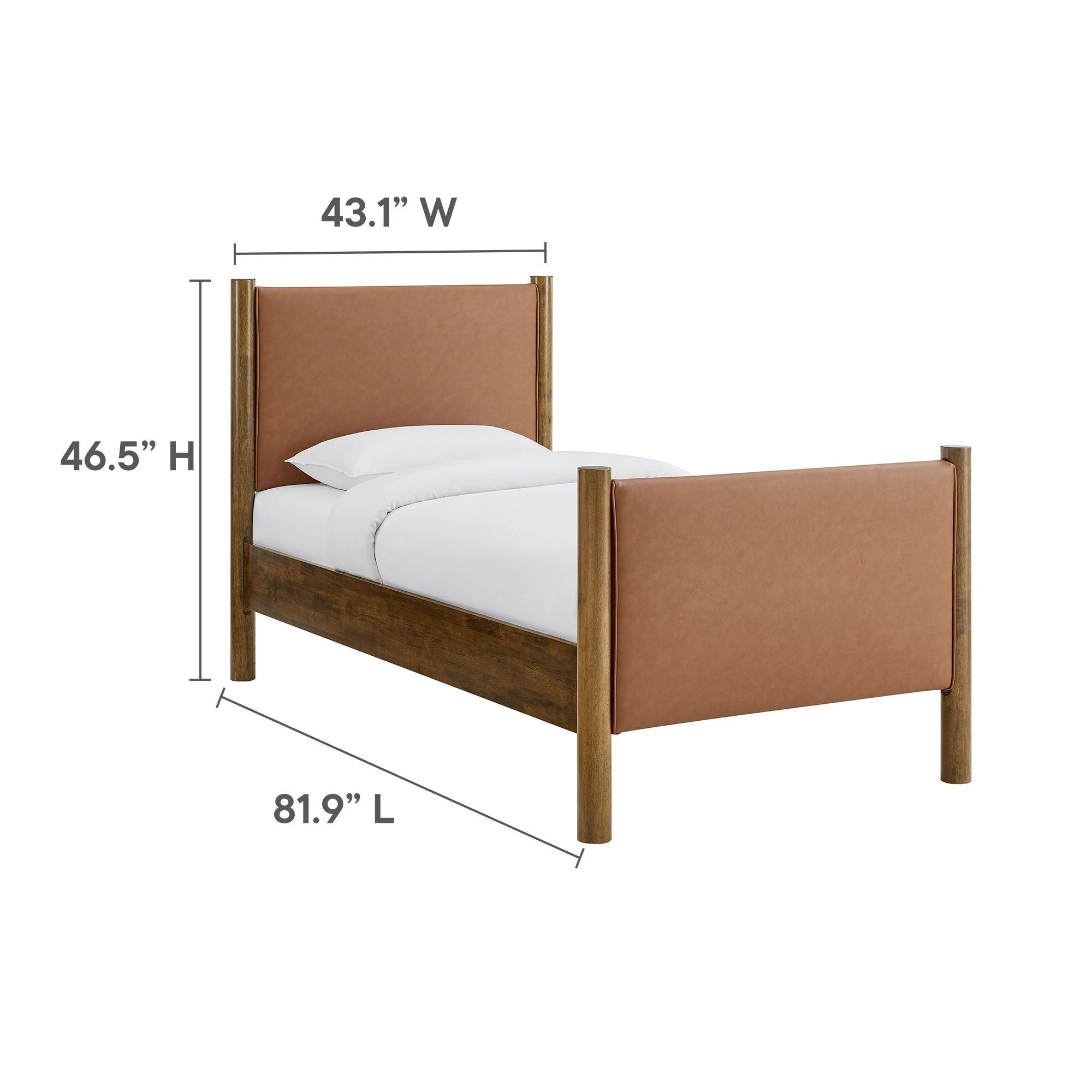 Maven Size Vegan Leather Upholstered Platform Bed