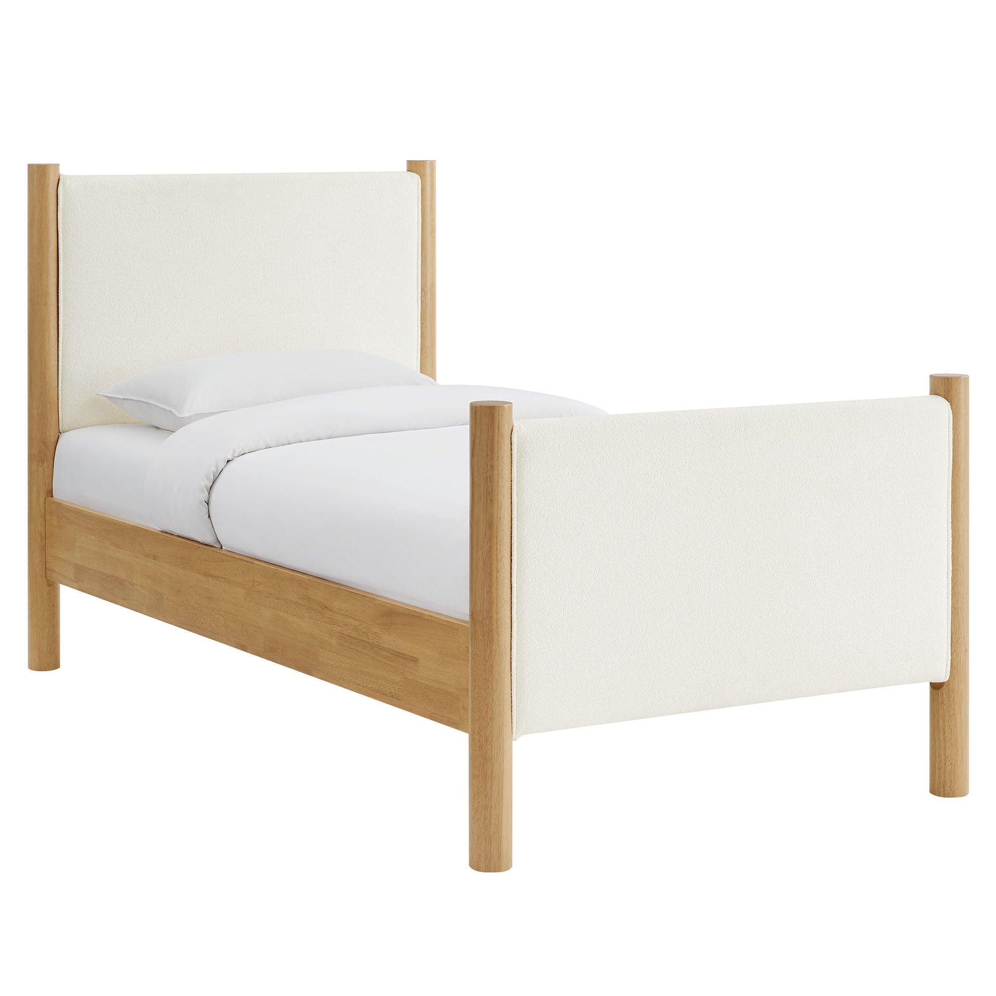 Maven Size Boucle Upholstered Platform Bed