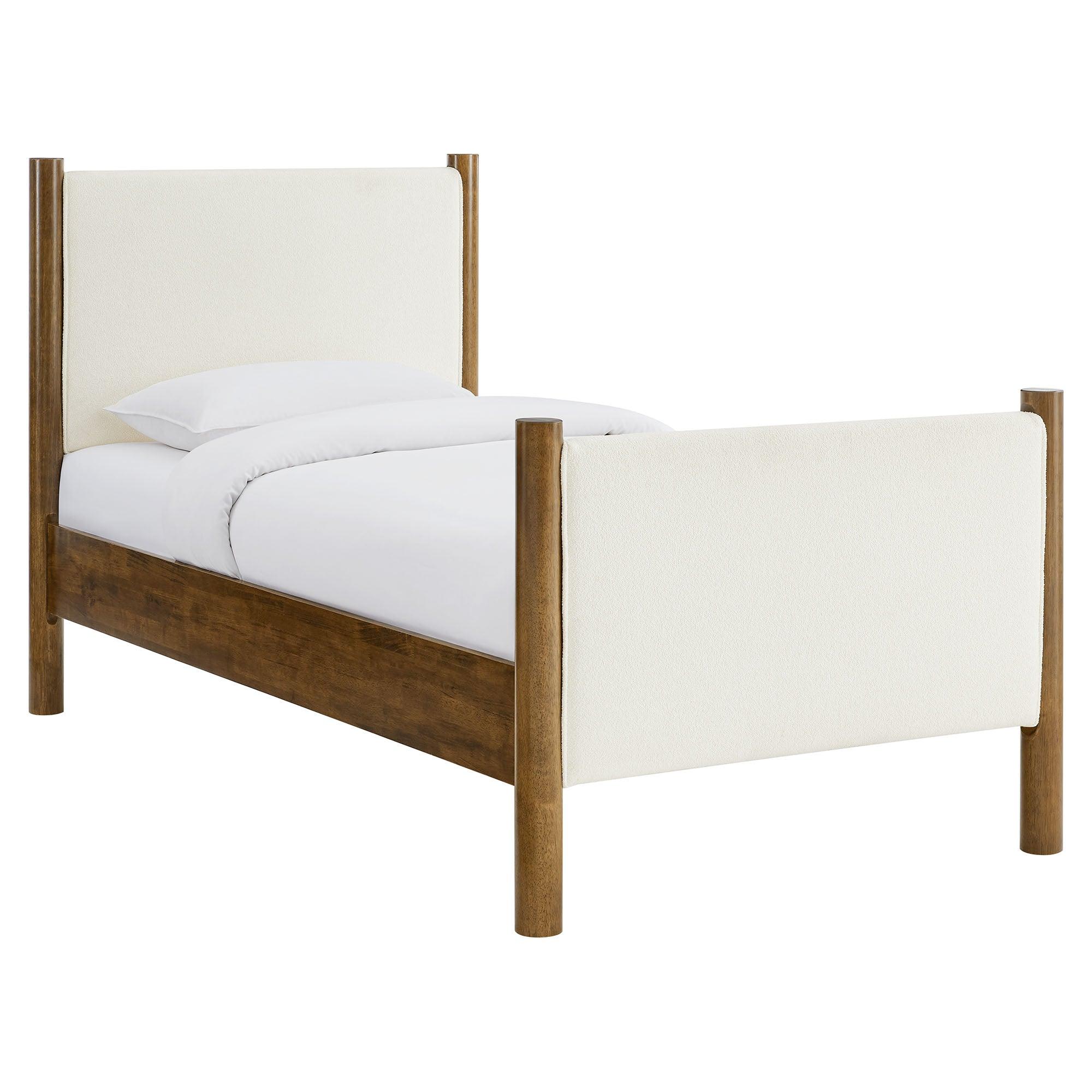 Maven Size Boucle Upholstered Platform Bed