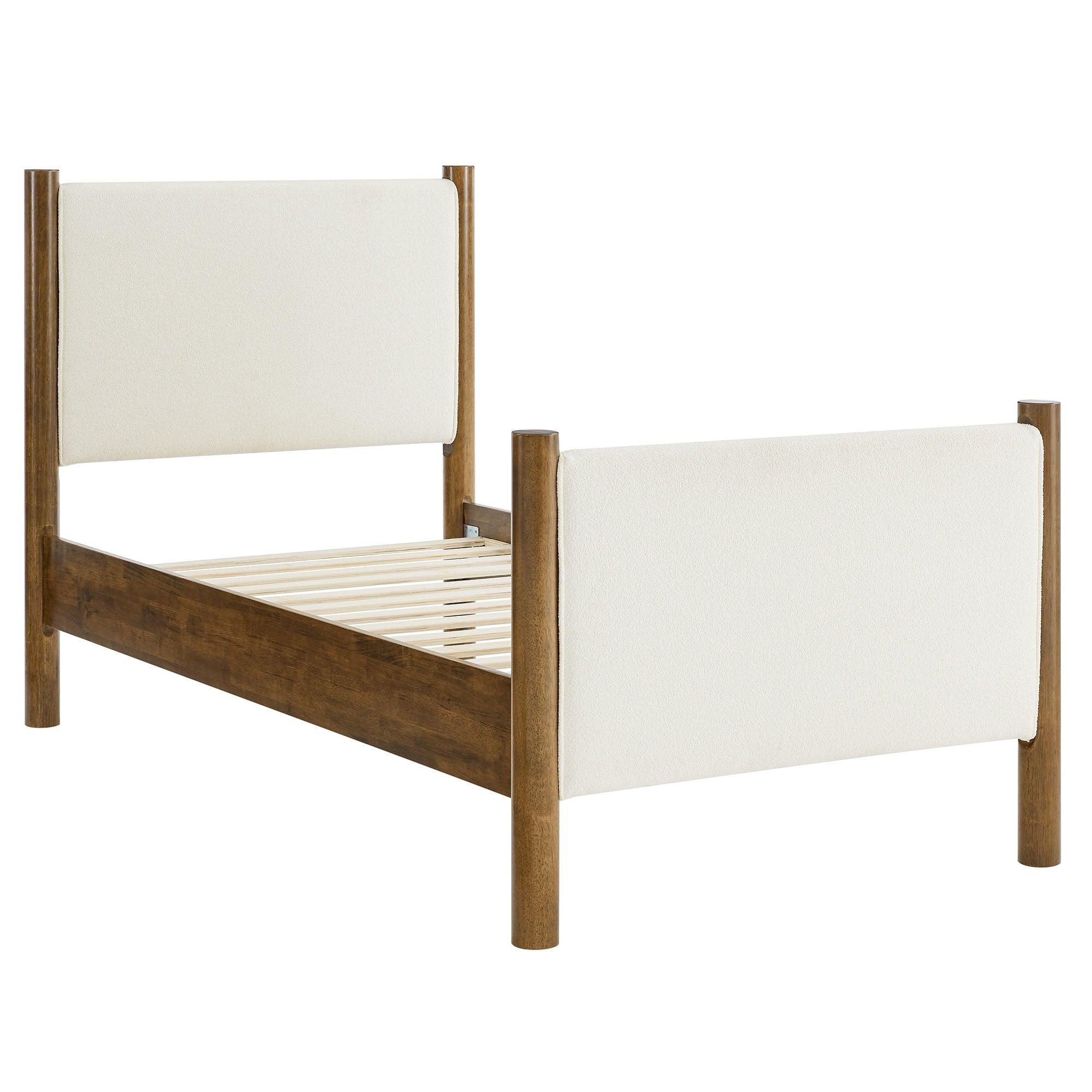 Maven Size Boucle Upholstered Platform Bed