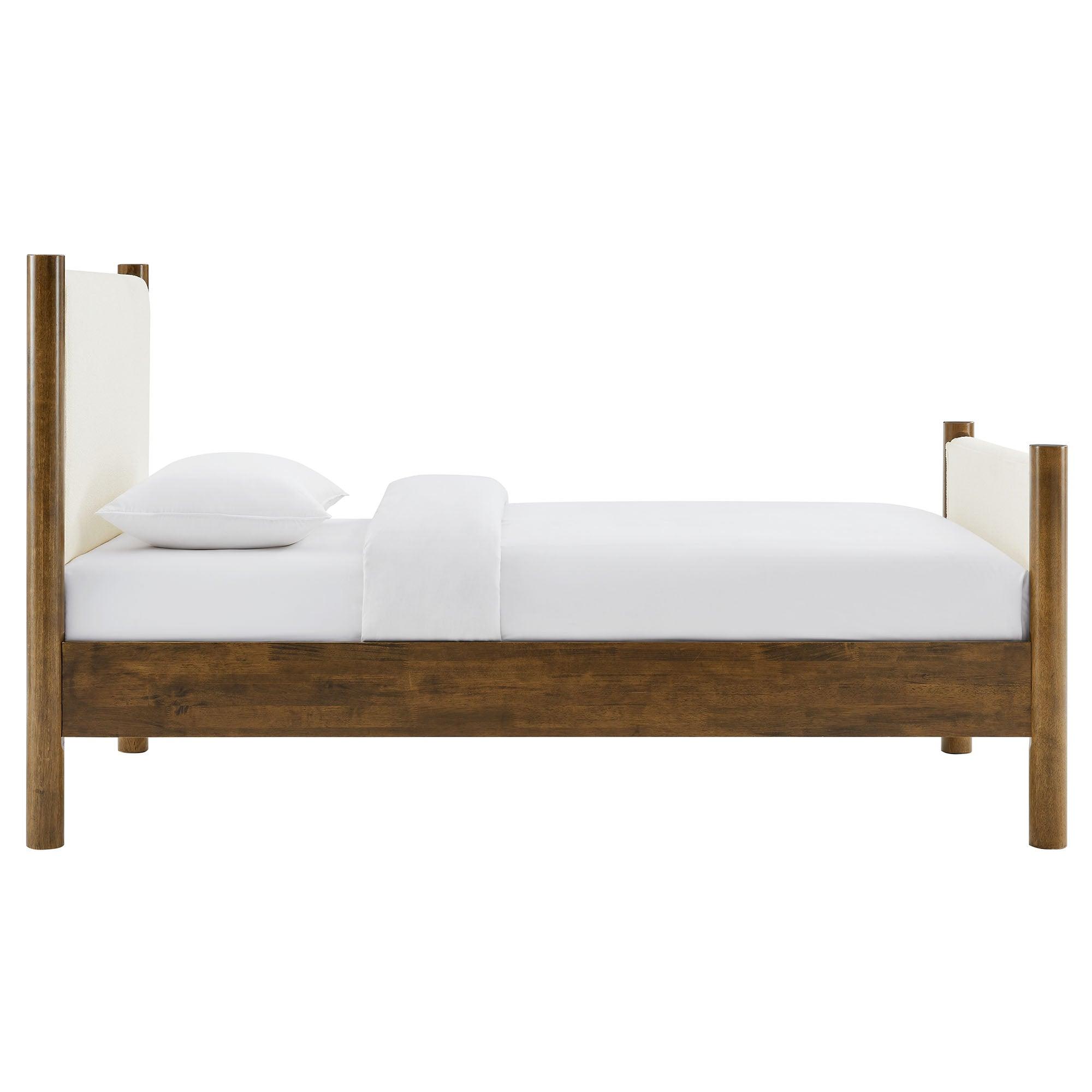 Maven Size Boucle Upholstered Platform Bed