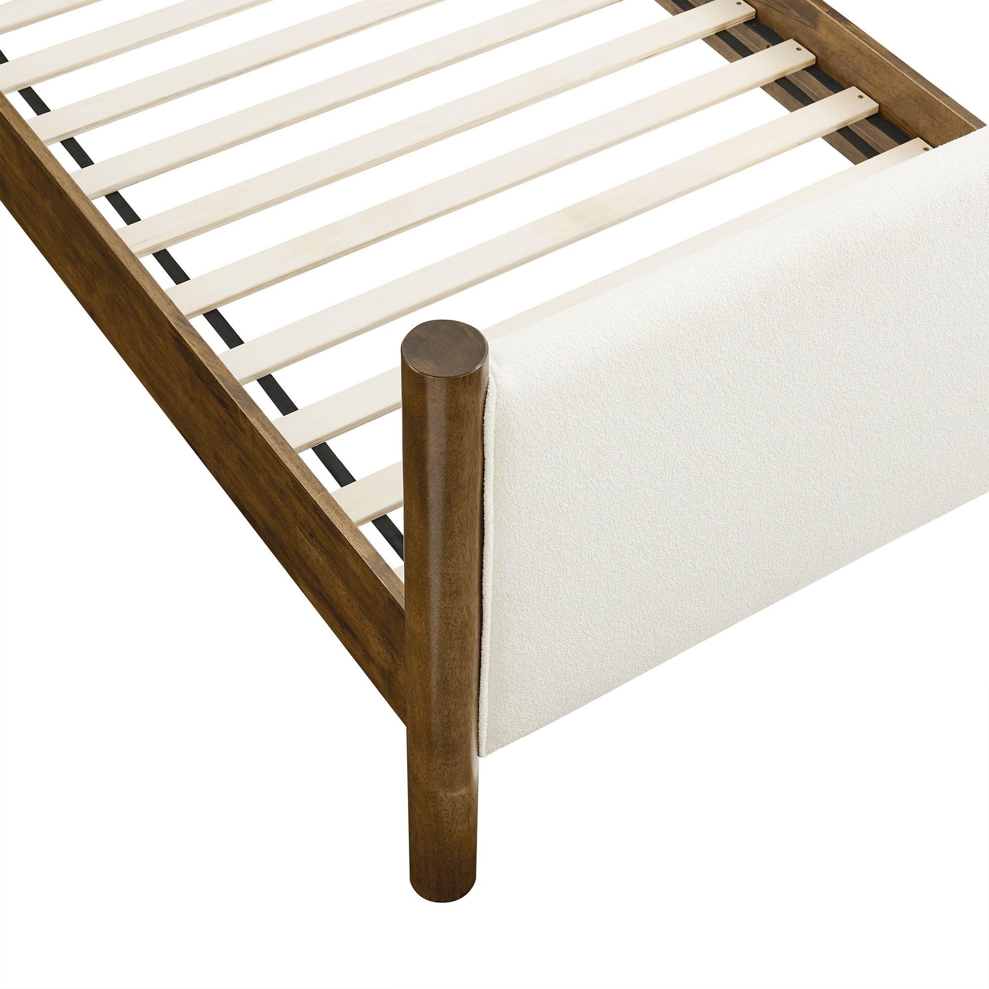 Maven Size Boucle Upholstered Platform Bed