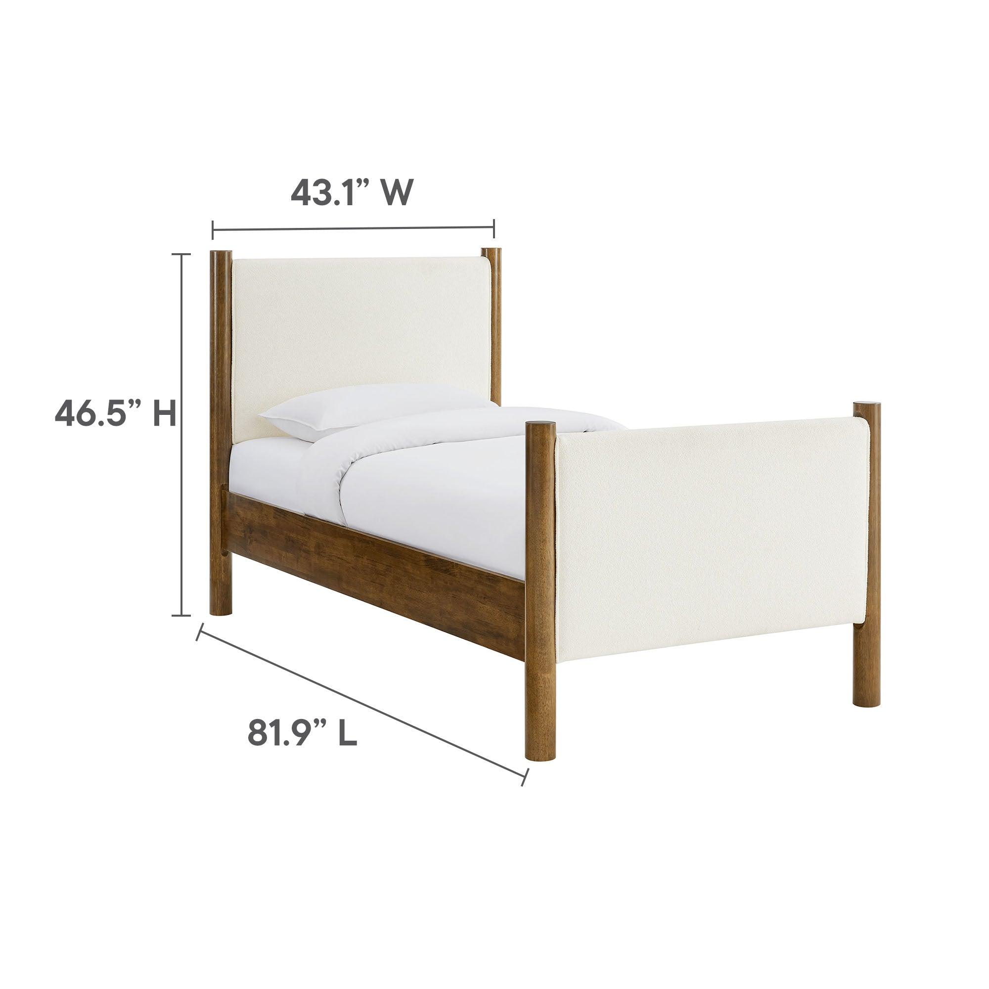 Maven Size Boucle Upholstered Platform Bed