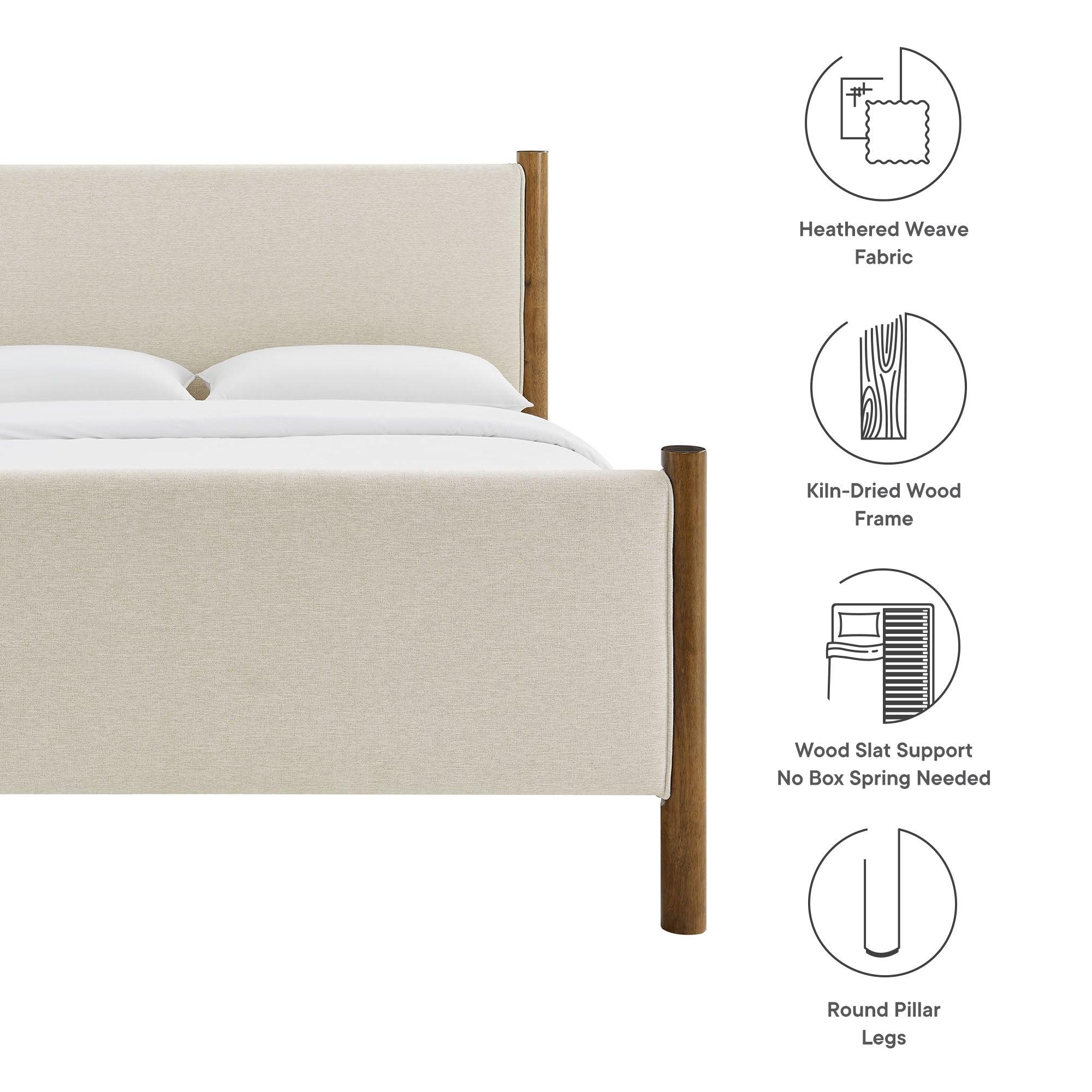 Maven Size Fabric Upholstered Platform Bed