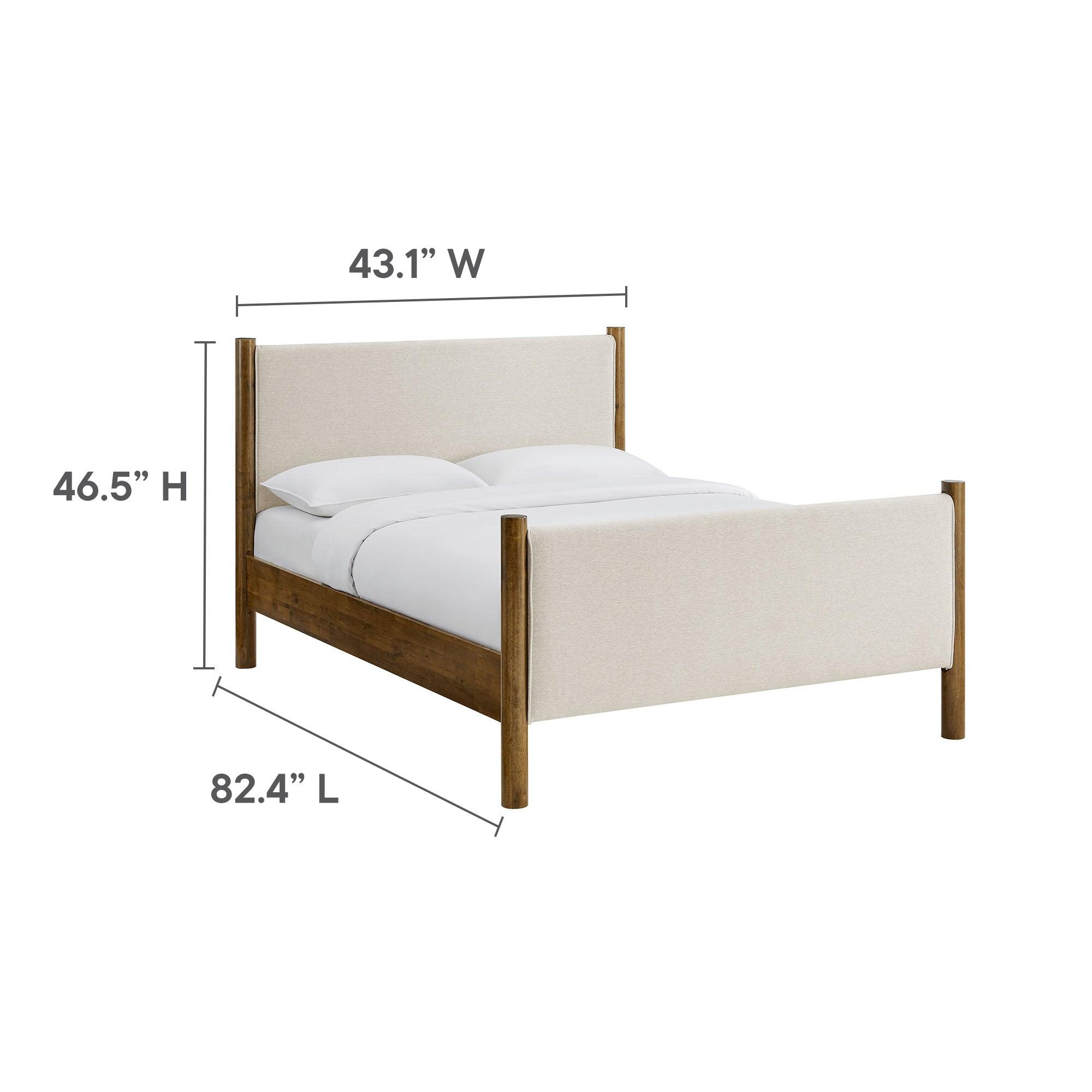 Maven Size Fabric Upholstered Platform Bed