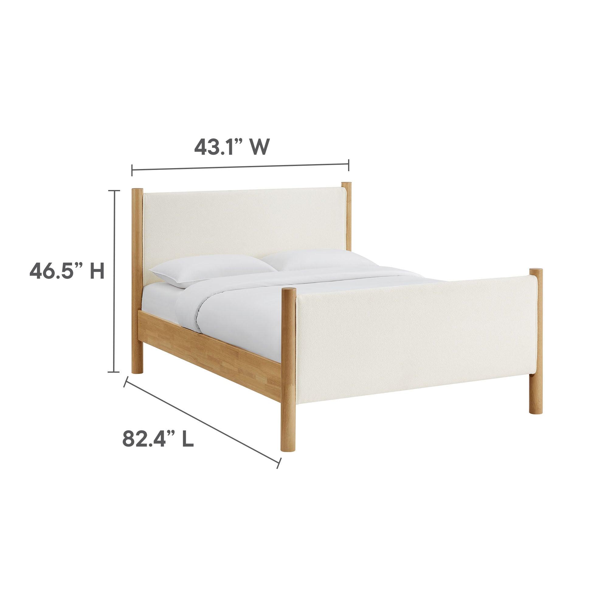 Maven Size Boucle Upholstered Platform Bed