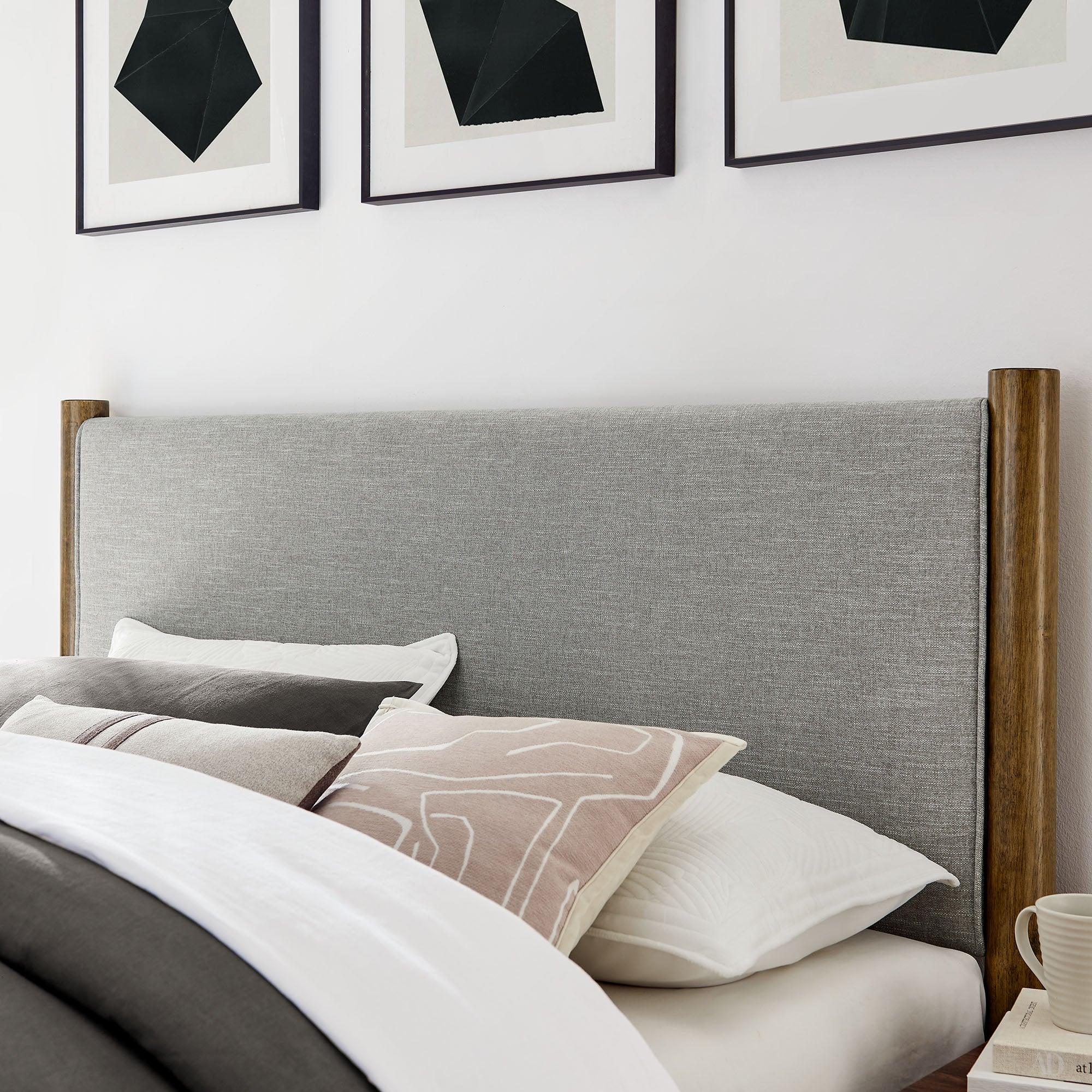 Maven Size Fabric Upholstered Platform Bed