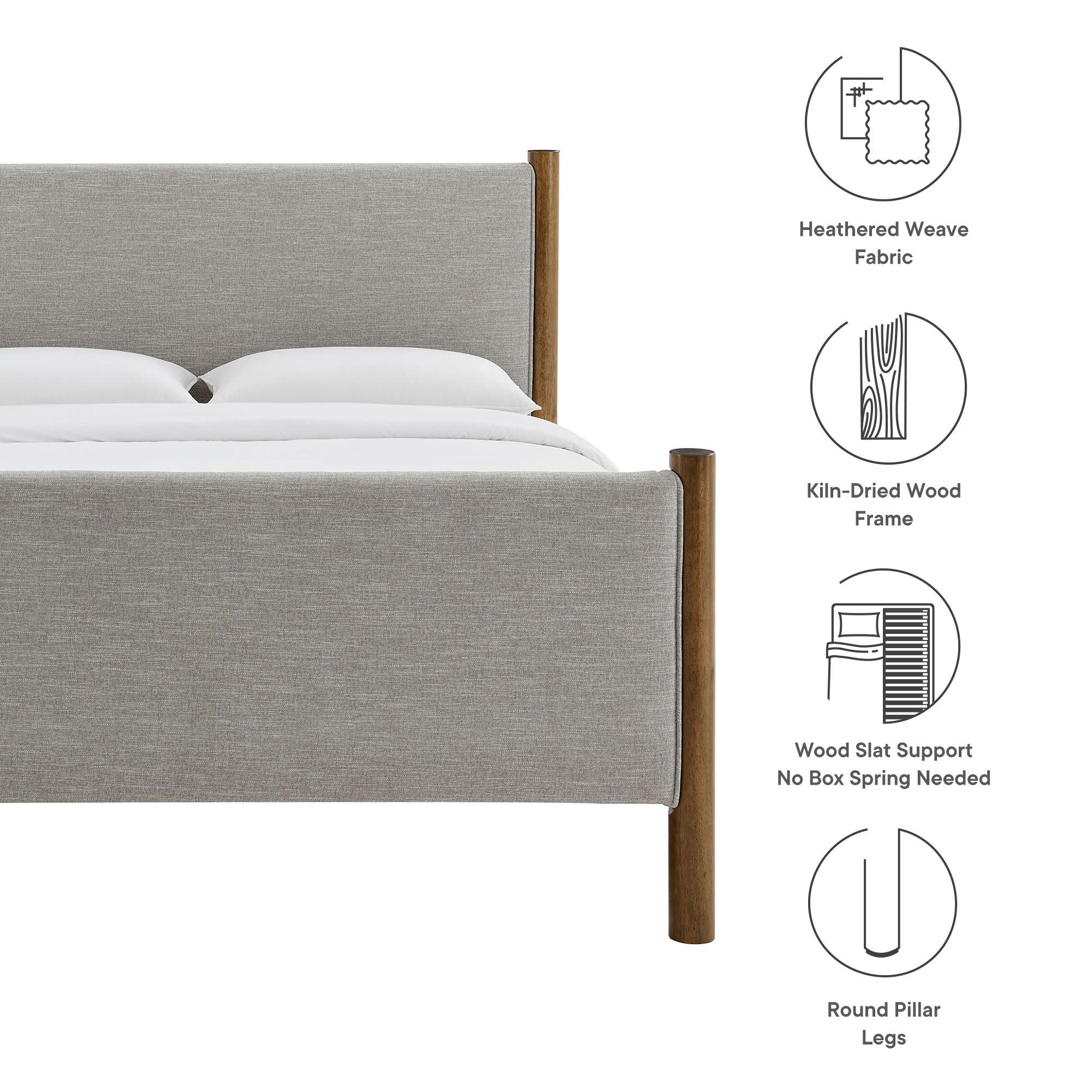 Maven Size Fabric Upholstered Platform Bed
