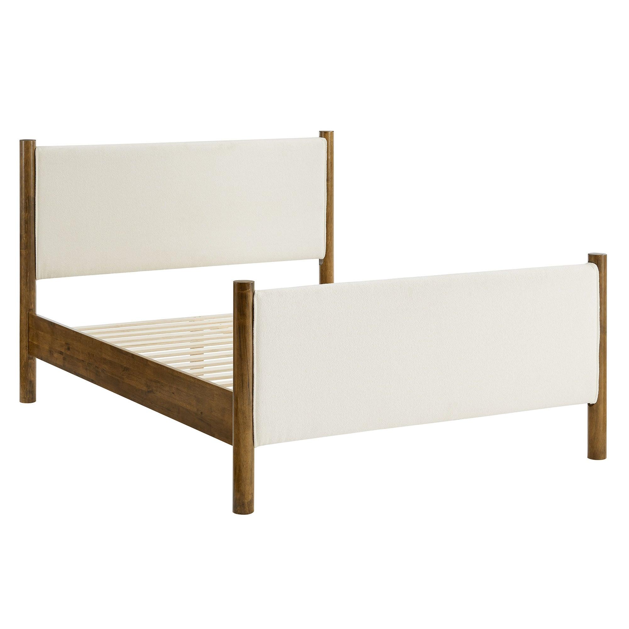 Maven Size Boucle Upholstered Platform Bed
