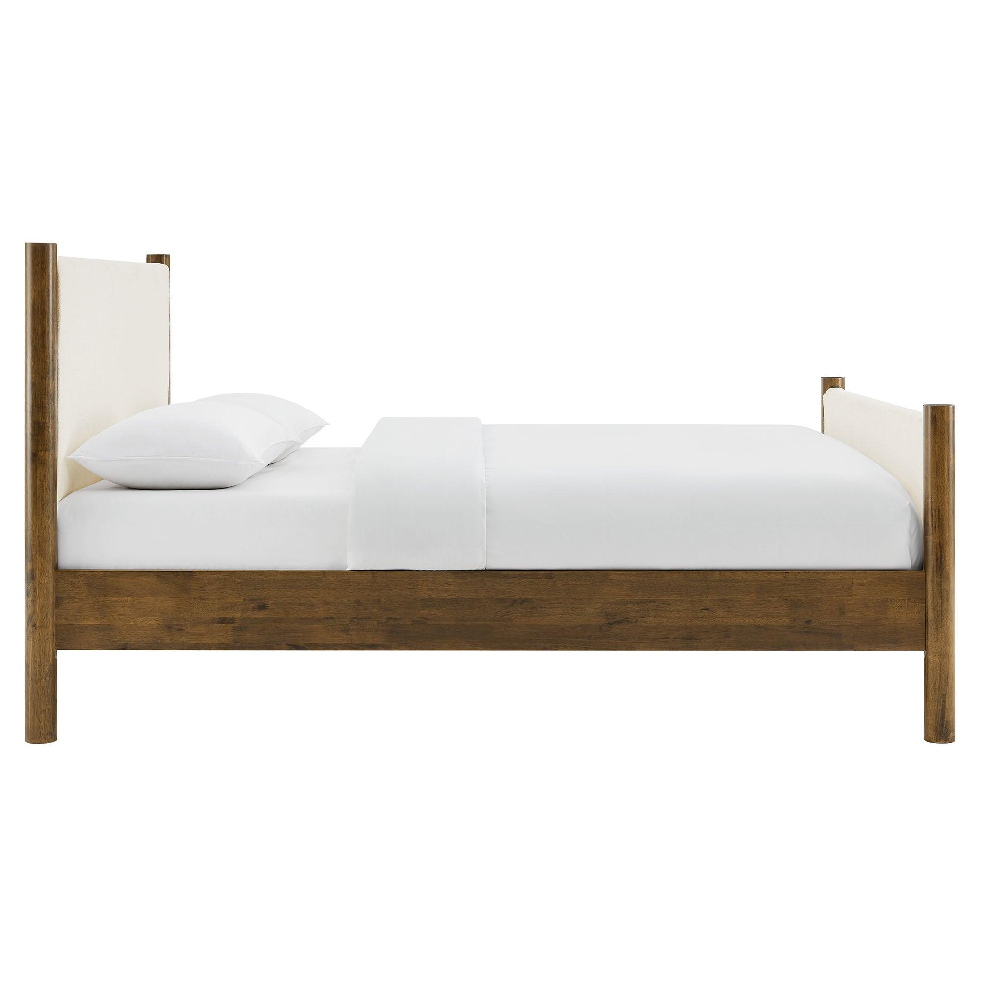 Maven Size Boucle Upholstered Platform Bed
