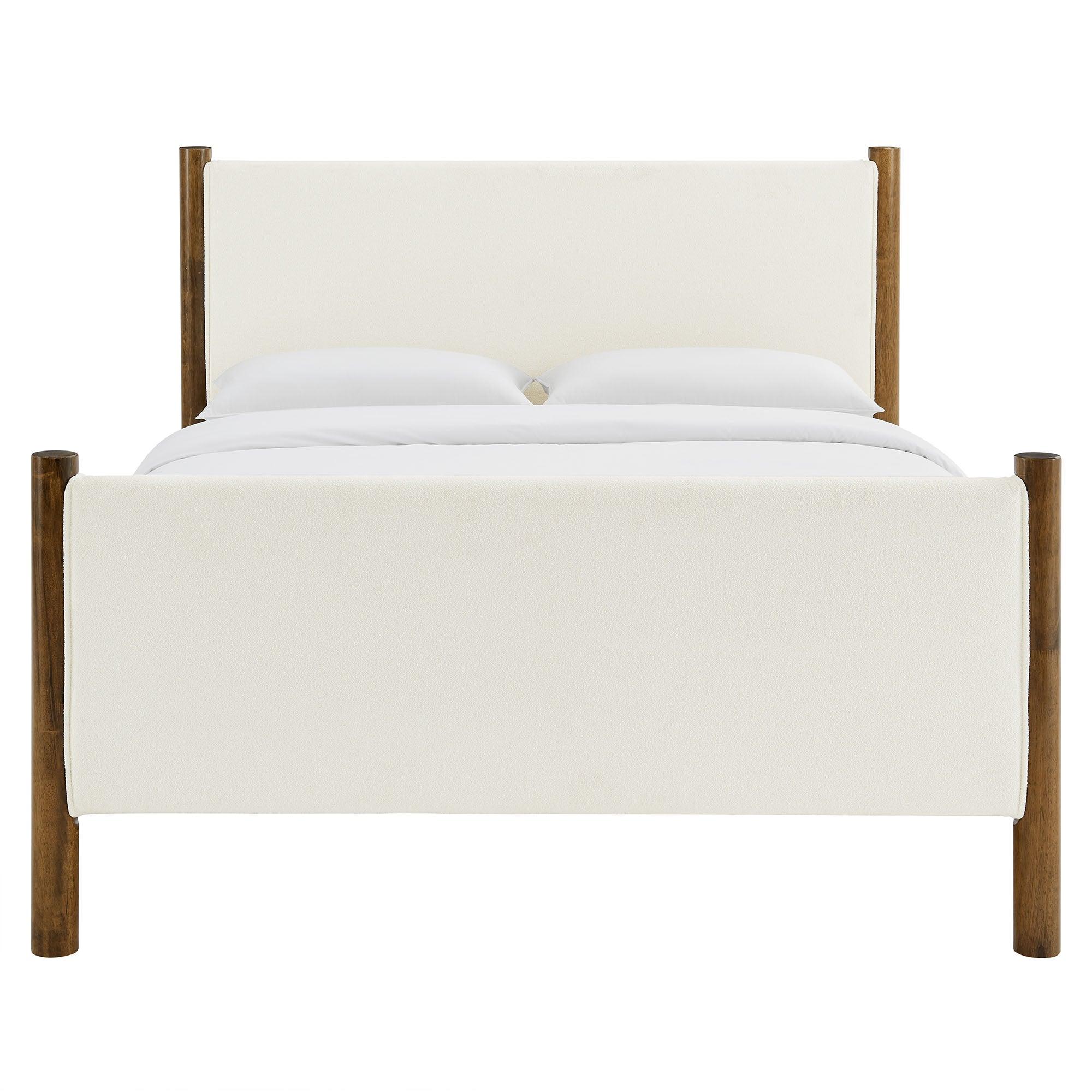 Maven Size Boucle Upholstered Platform Bed