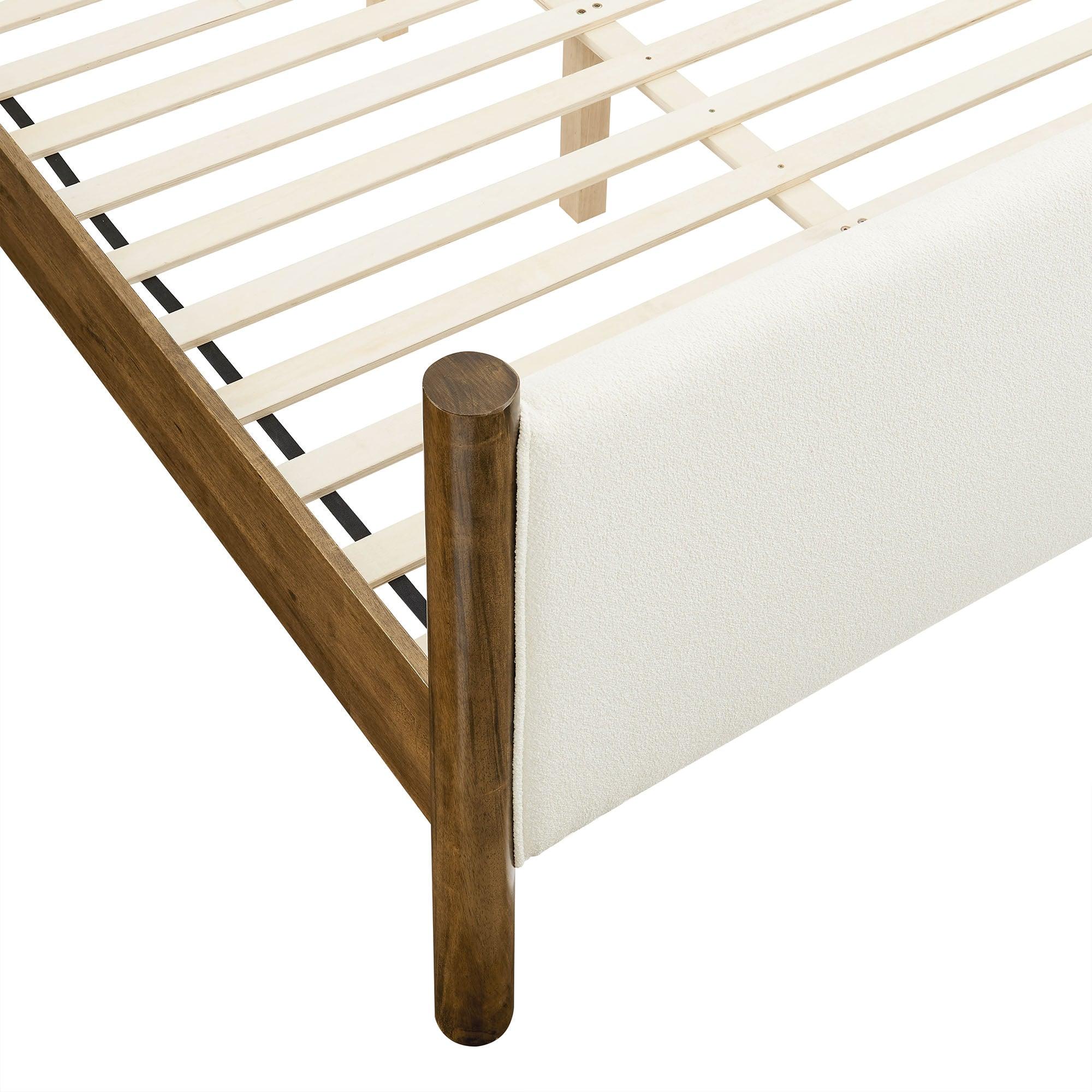 Maven Size Boucle Upholstered Platform Bed