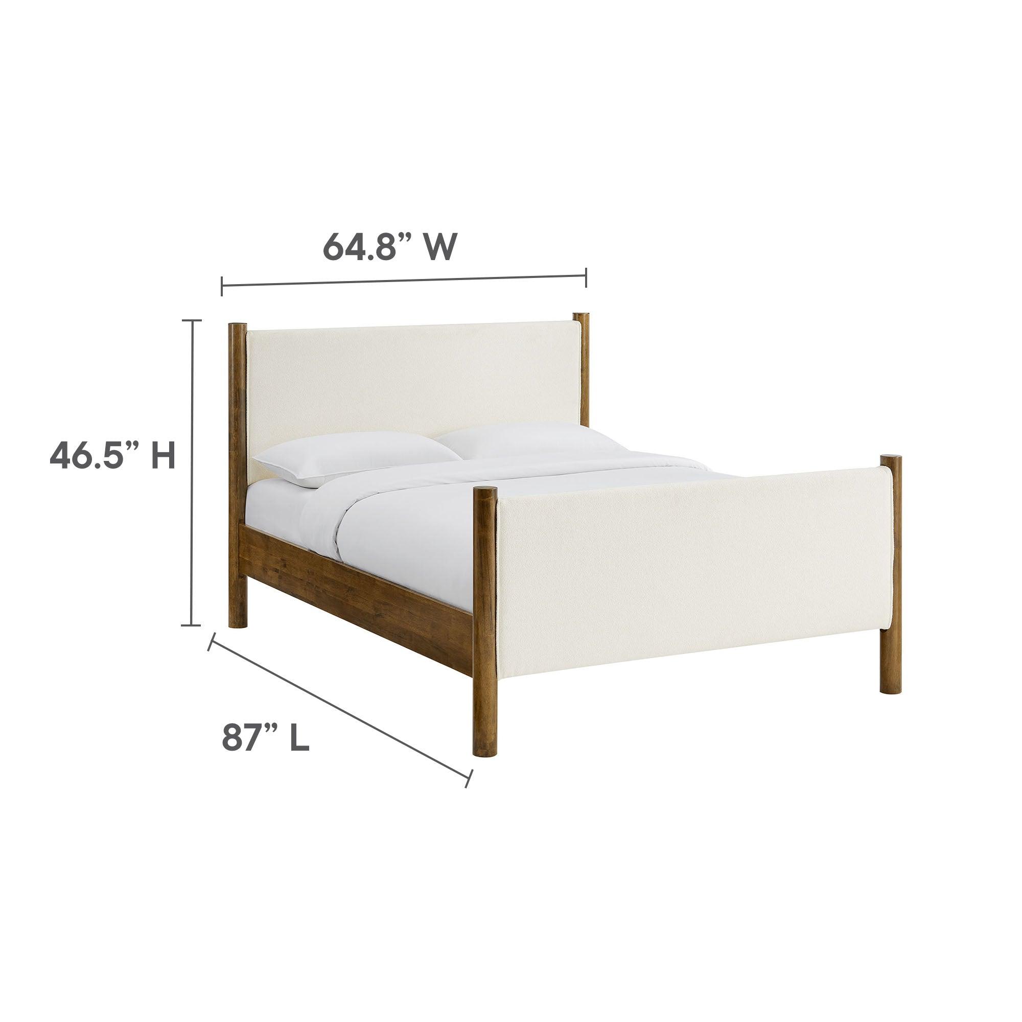 Maven Size Boucle Upholstered Platform Bed