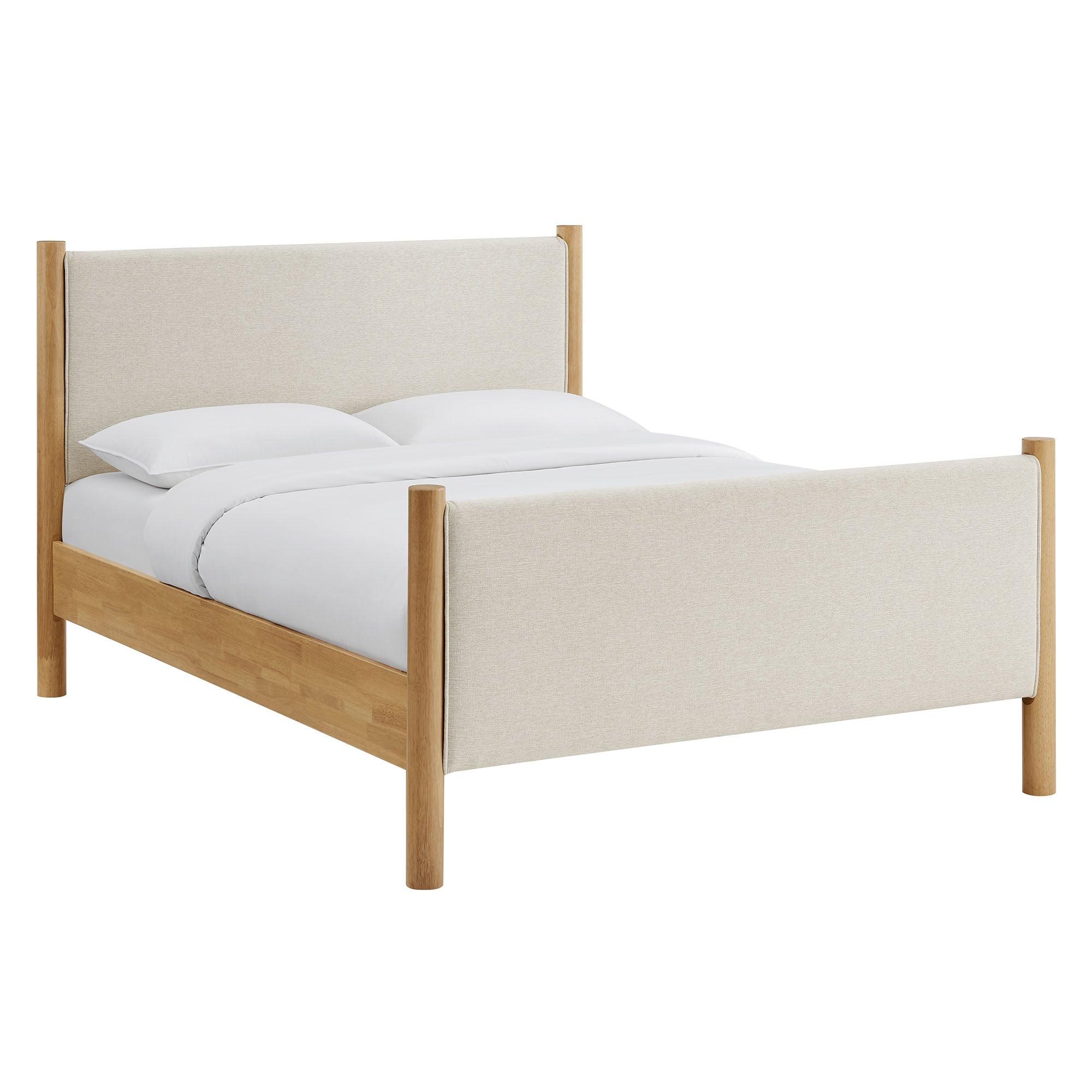 Maven Size Fabric Upholstered Platform Bed