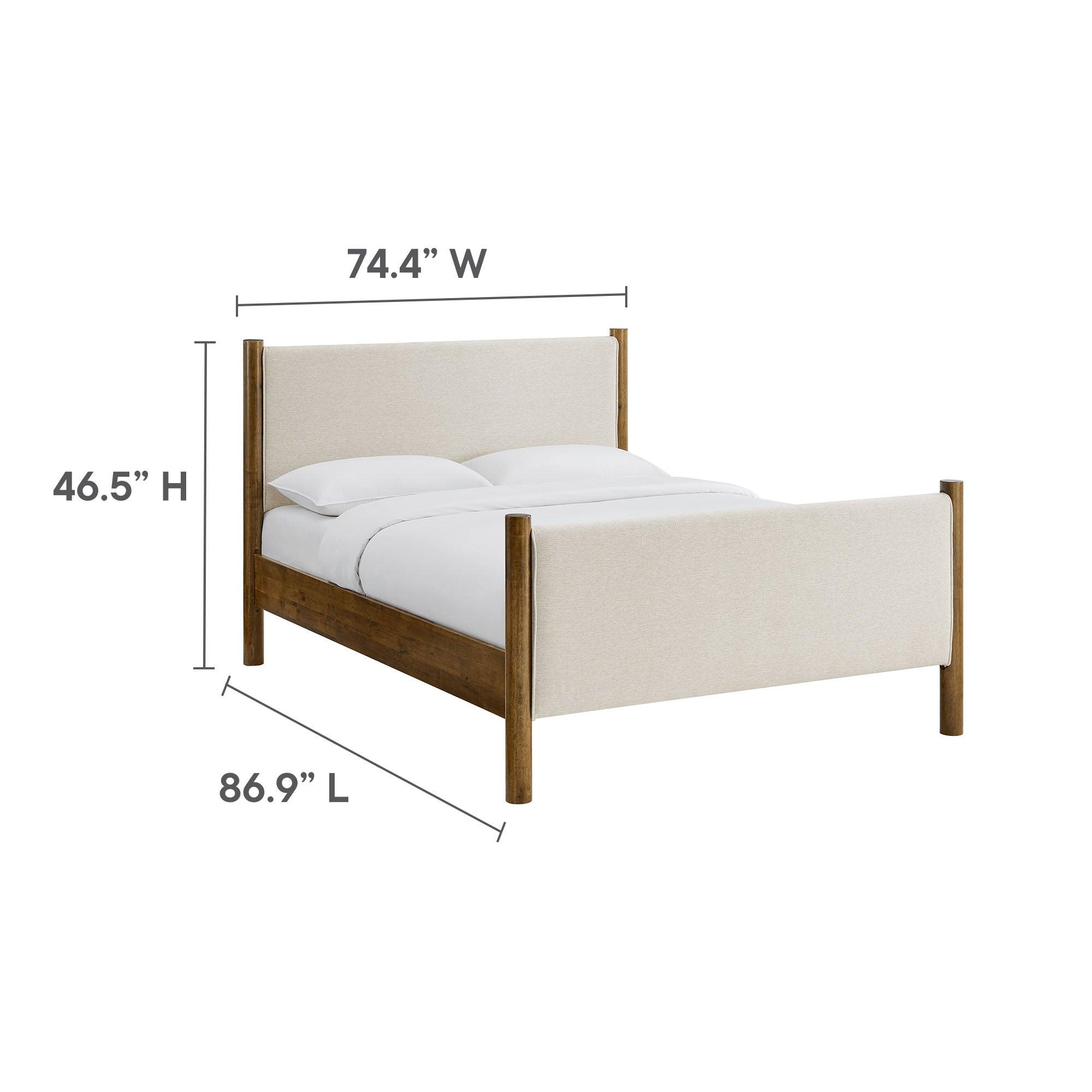 Maven Size Fabric Upholstered Platform Bed