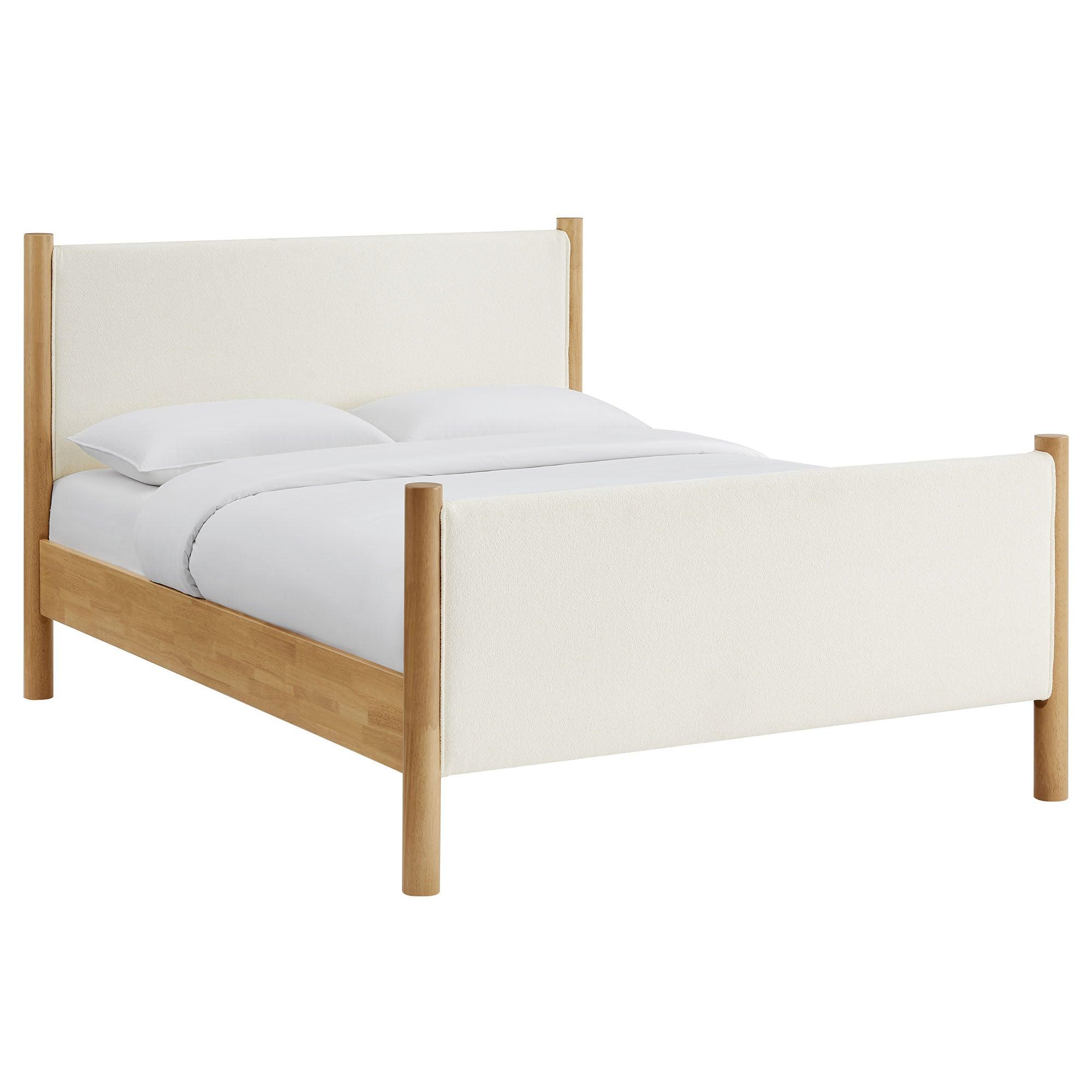 Maven Size Boucle Upholstered Platform Bed