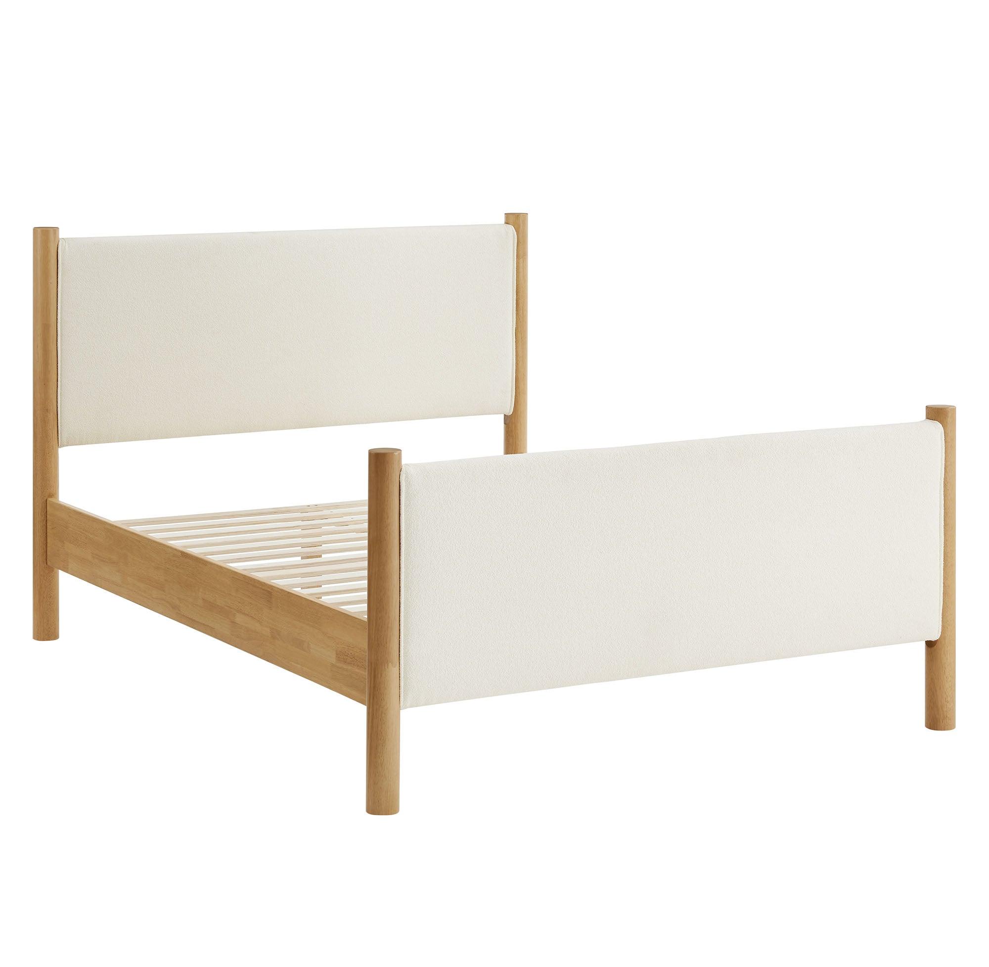 Maven Size Boucle Upholstered Platform Bed