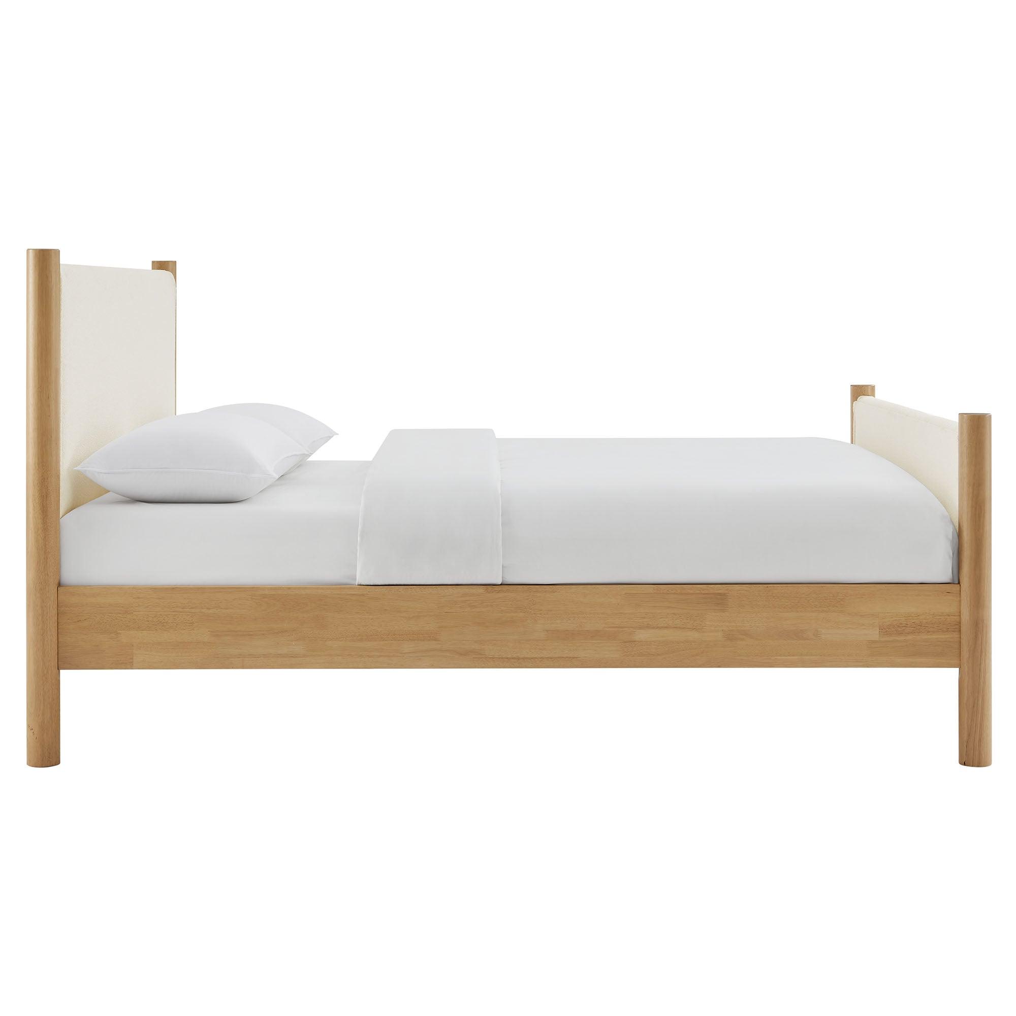 Maven Size Boucle Upholstered Platform Bed