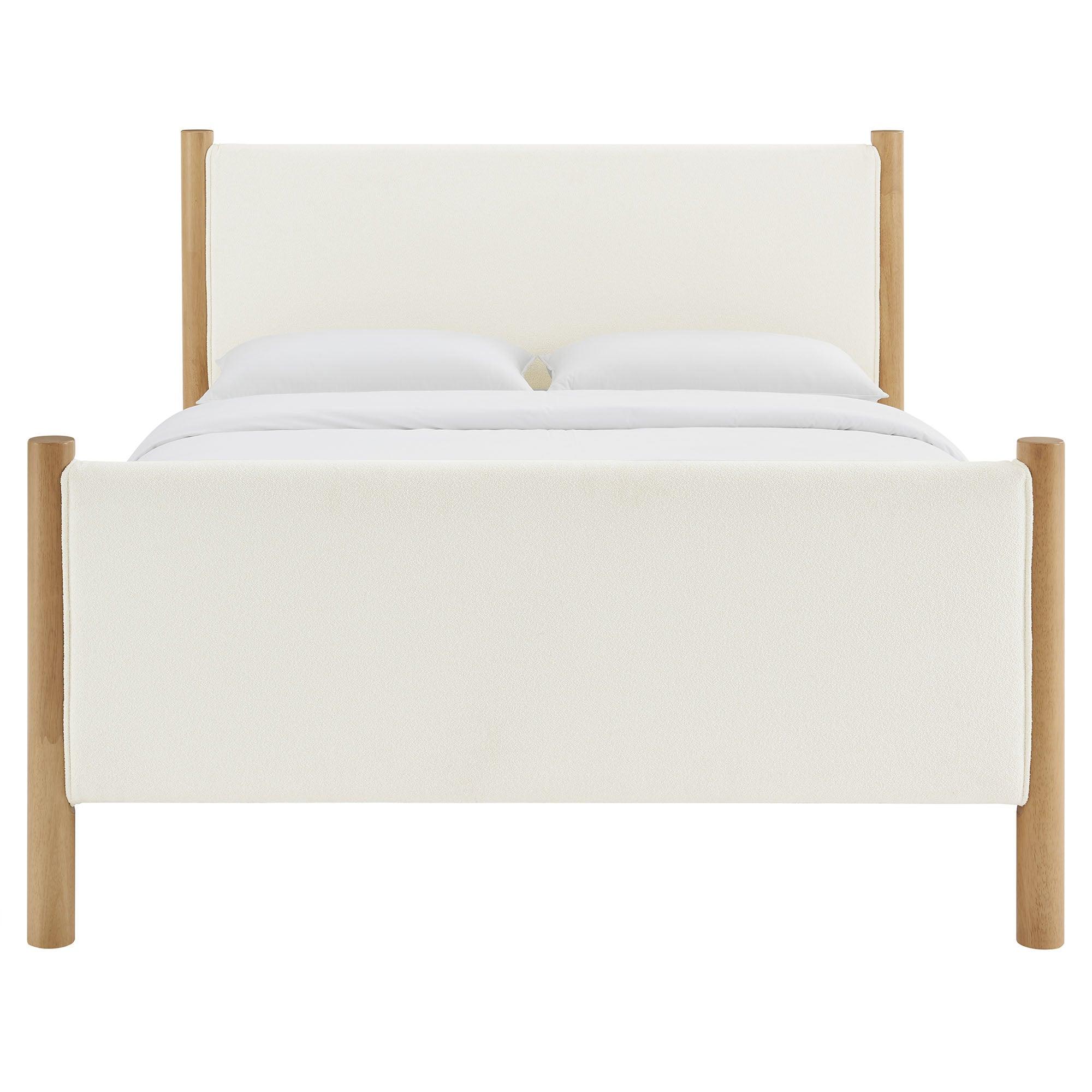 Maven Size Boucle Upholstered Platform Bed