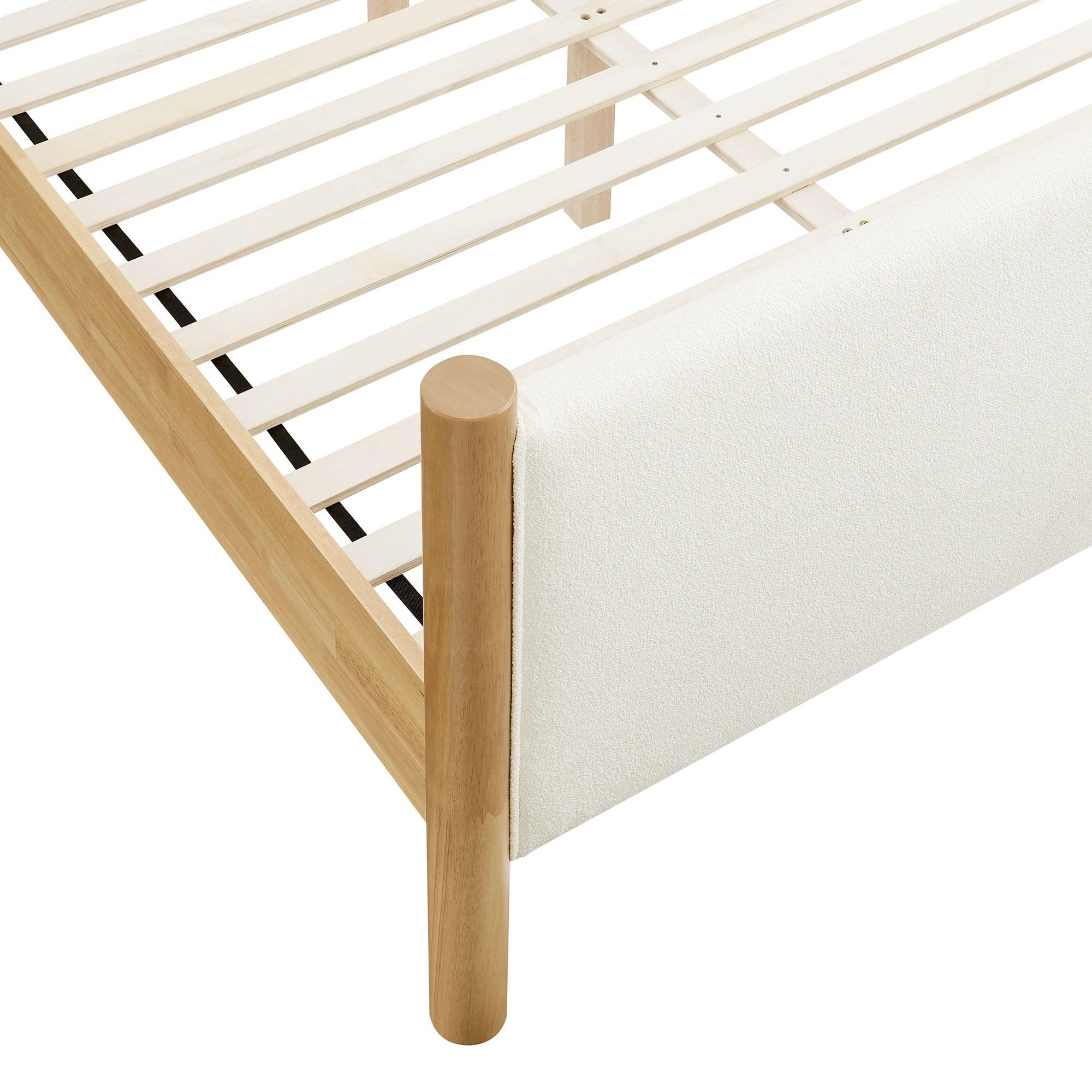 Maven Size Boucle Upholstered Platform Bed