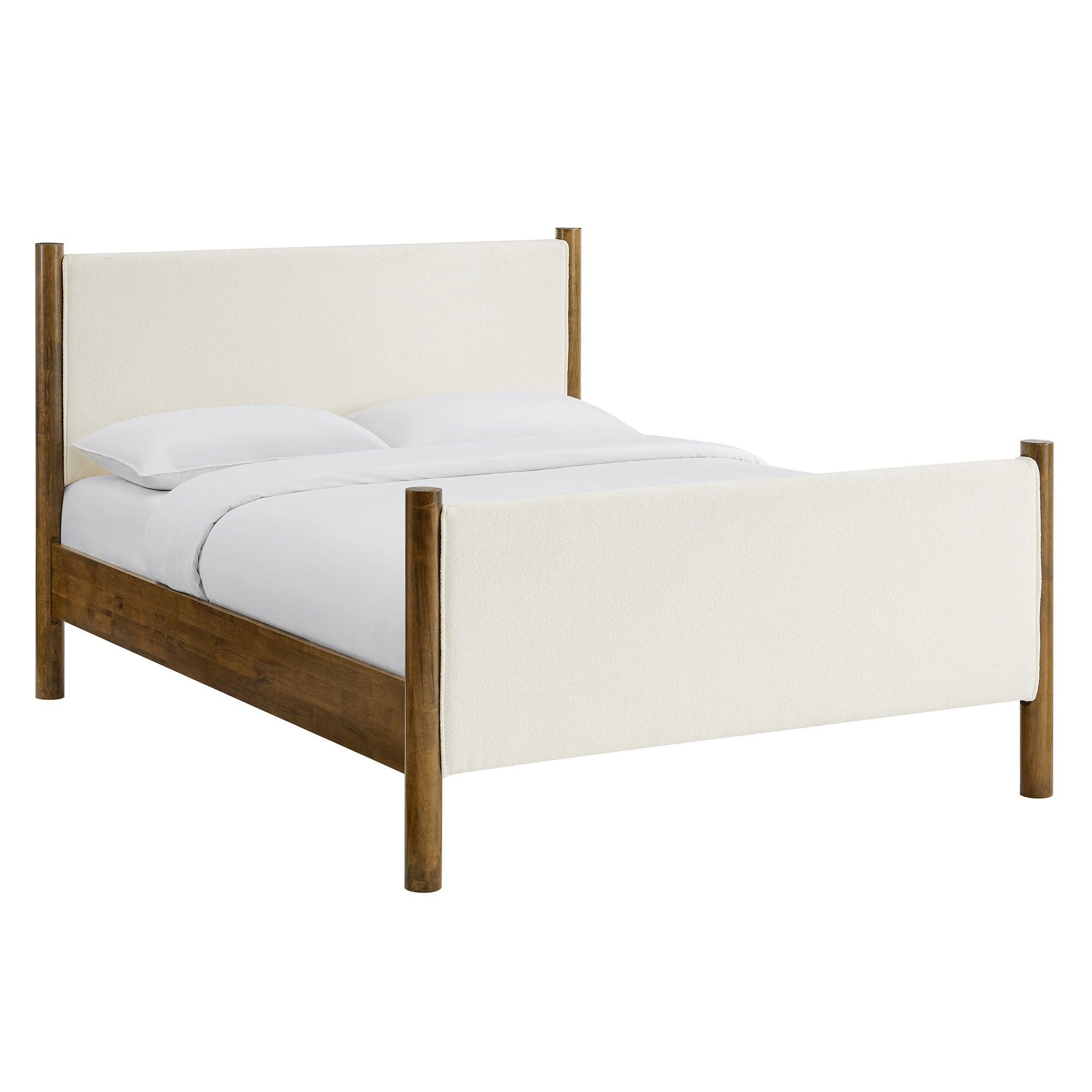 Maven Size Boucle Upholstered Platform Bed