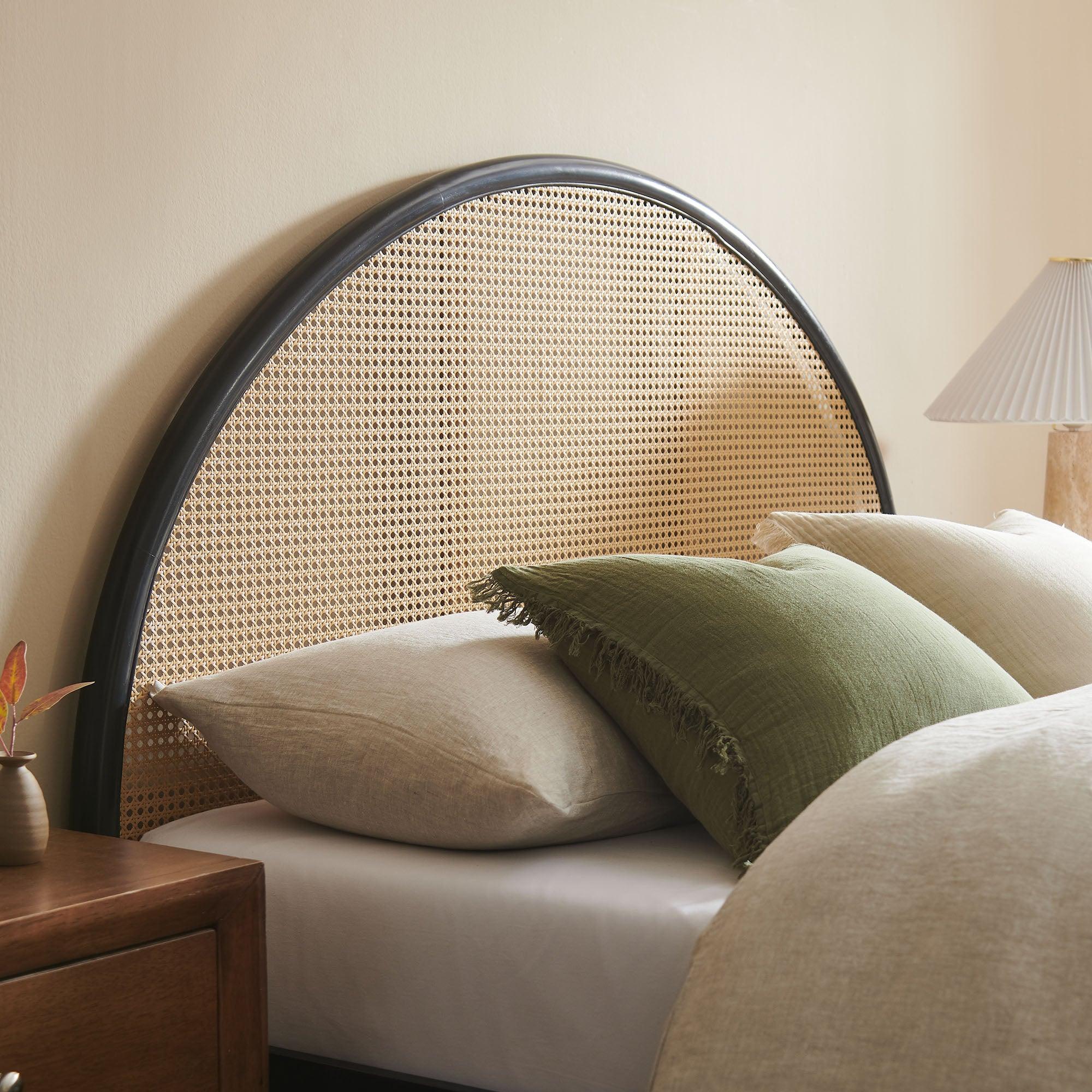 Odette Arched Rattan Cane Platform Bed