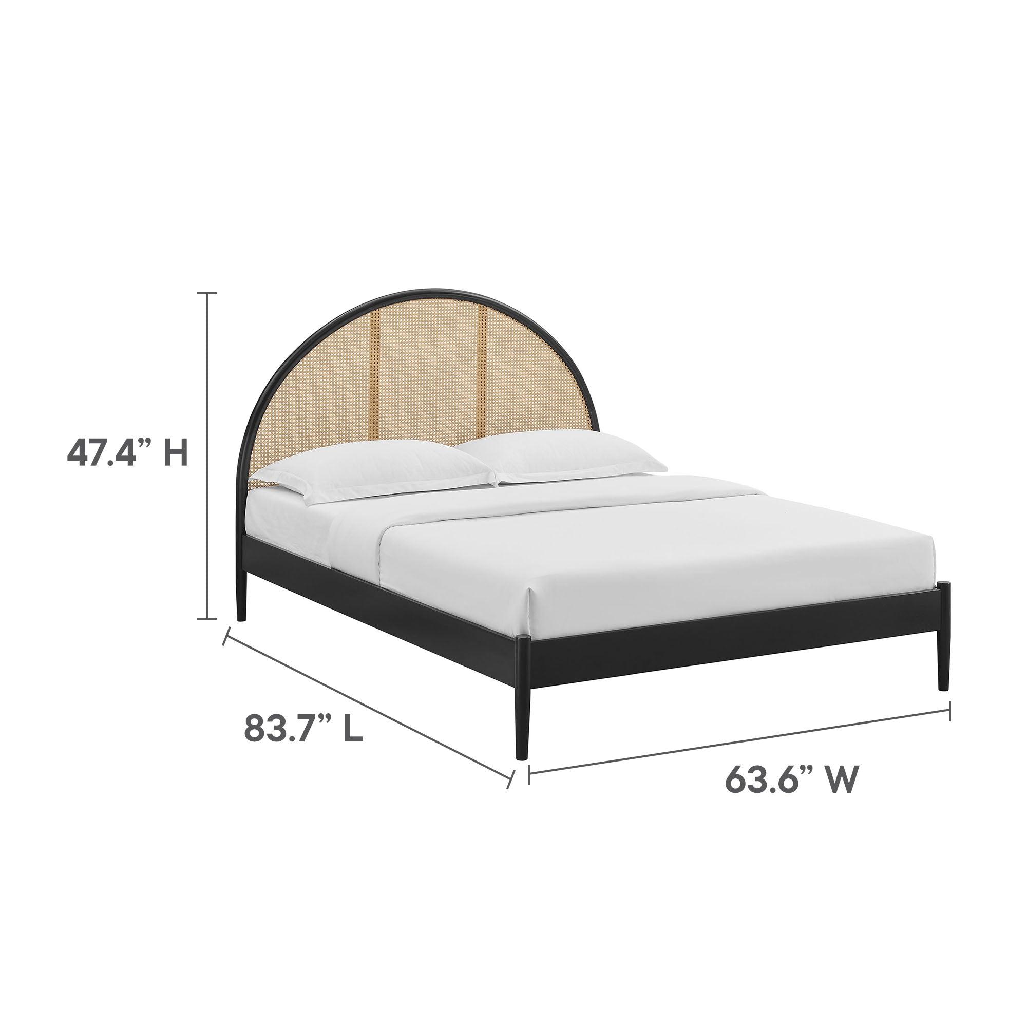 Odette Arched Rattan Cane Platform Bed