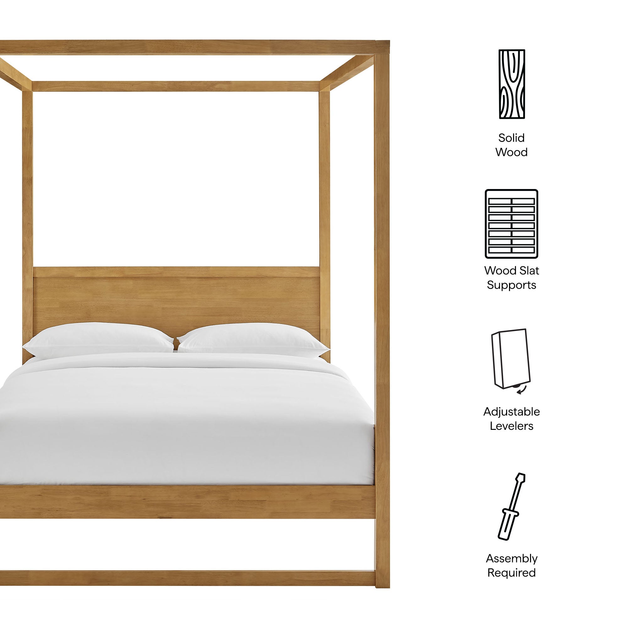 Alva Wood Canopy Platform Bed