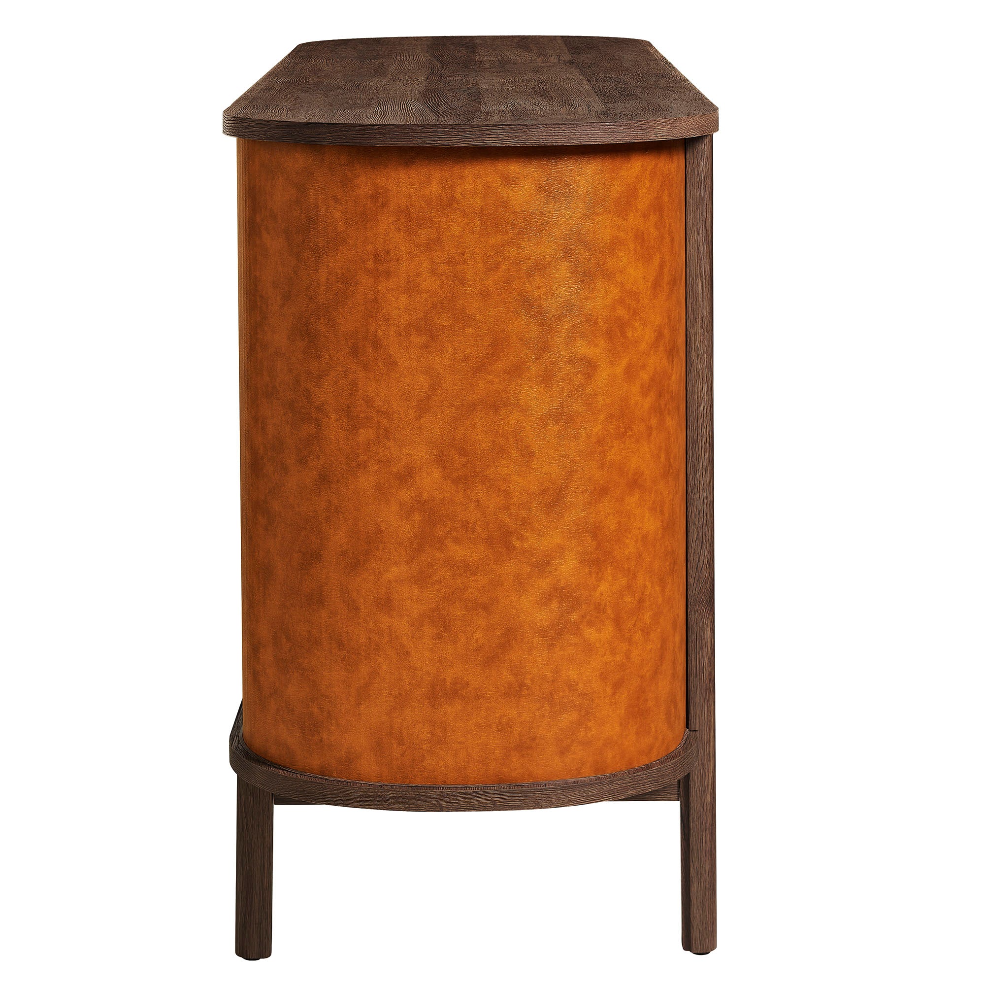 Coralie Curved 6-Drawer Vegan Leather Oval Dresser