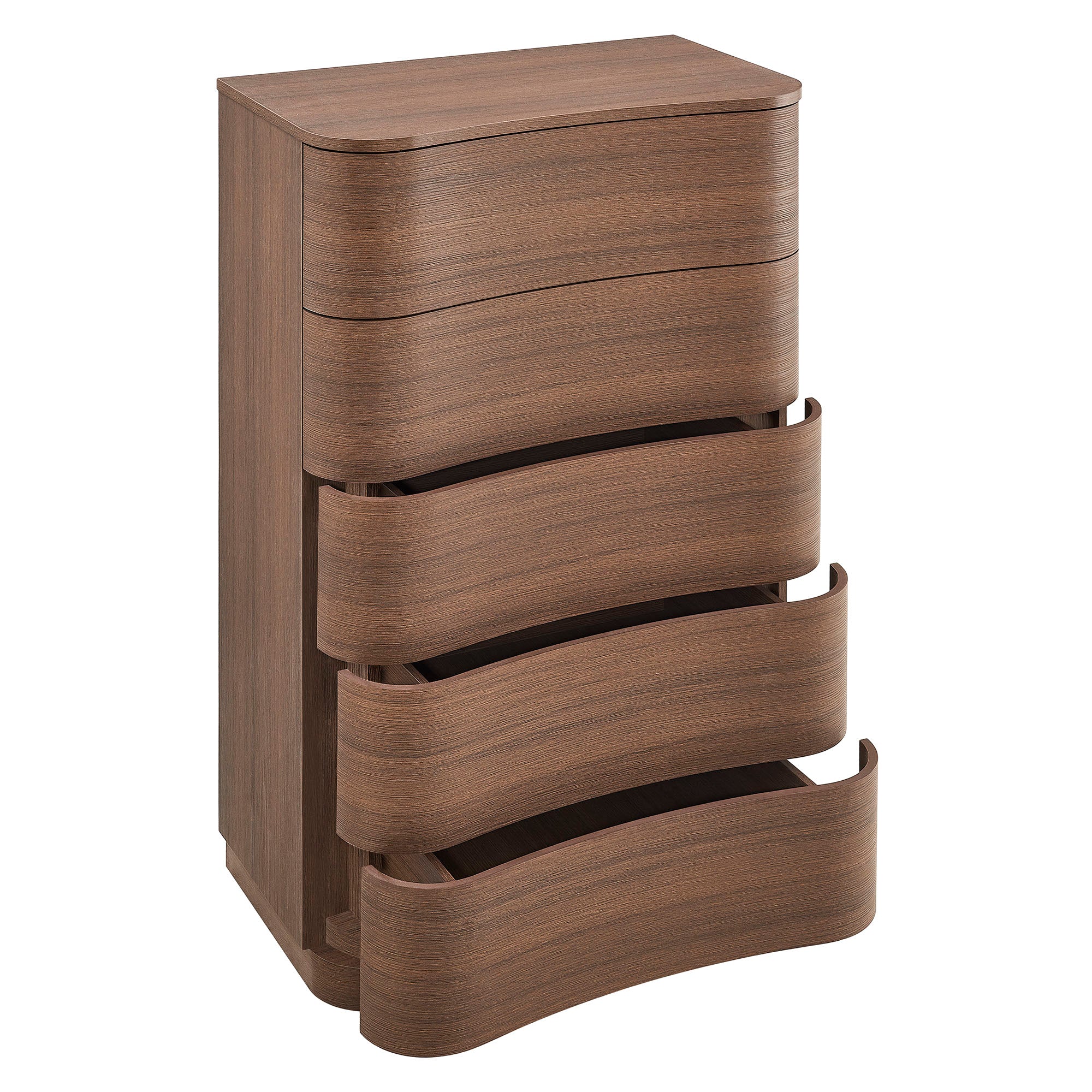 Mirae 5-Drawer Curved Dresser Chest of Drawers