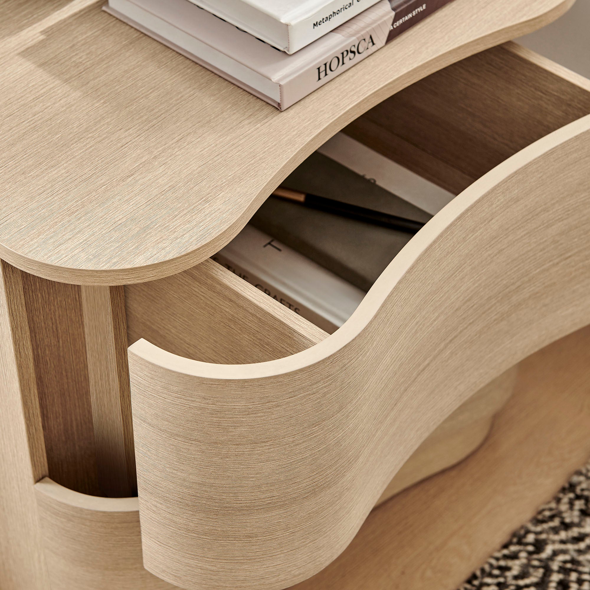 Mirae 2-Drawer Curved Nightstand