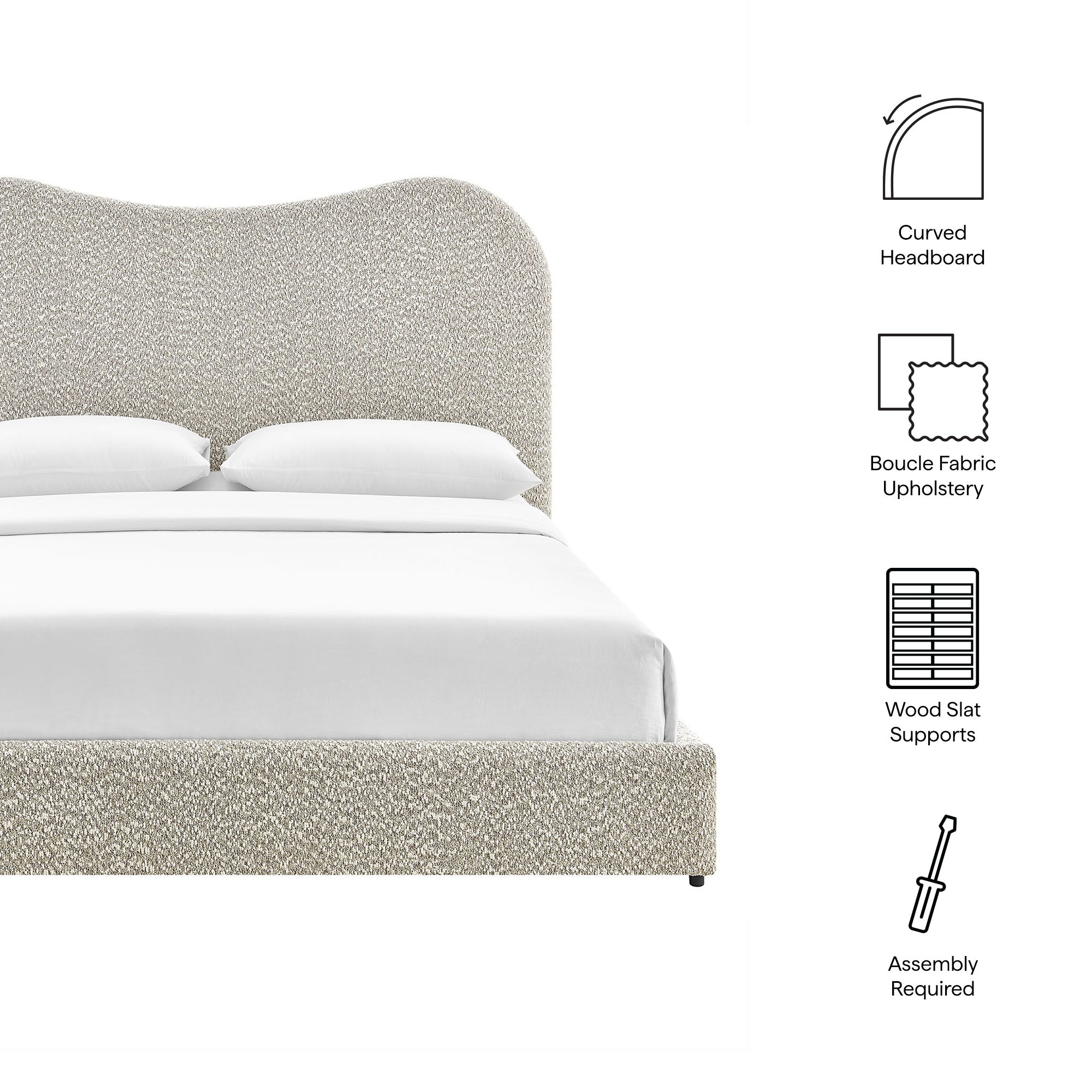 Seluna Boucle Platform Bed