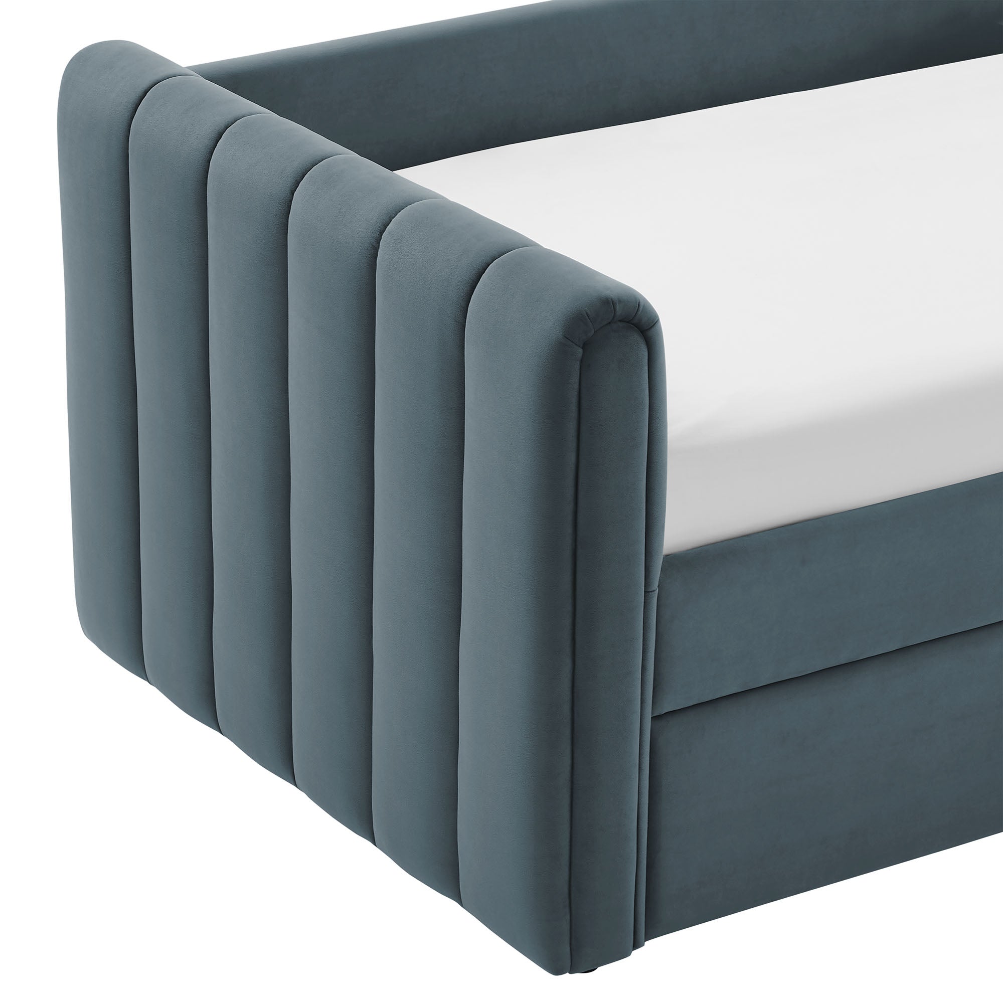 Veyla Channel Tufted Performance Velvet Daybed With Trundle