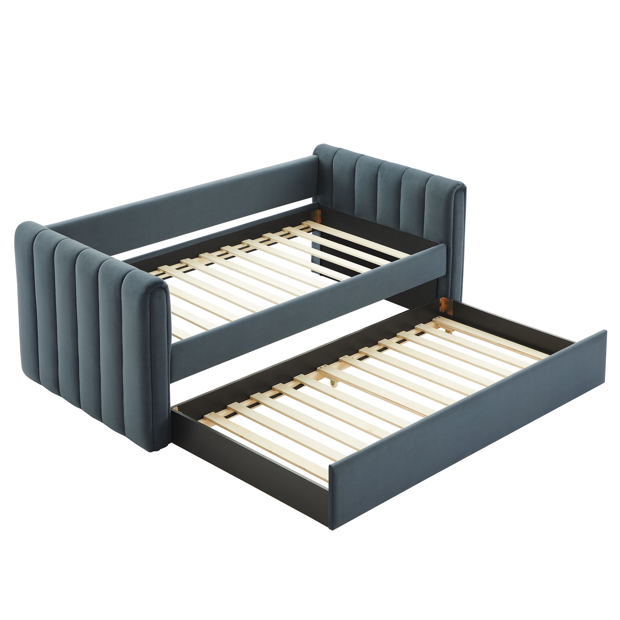 Veyla Channel Tufted Performance Velvet Daybed With Trundle