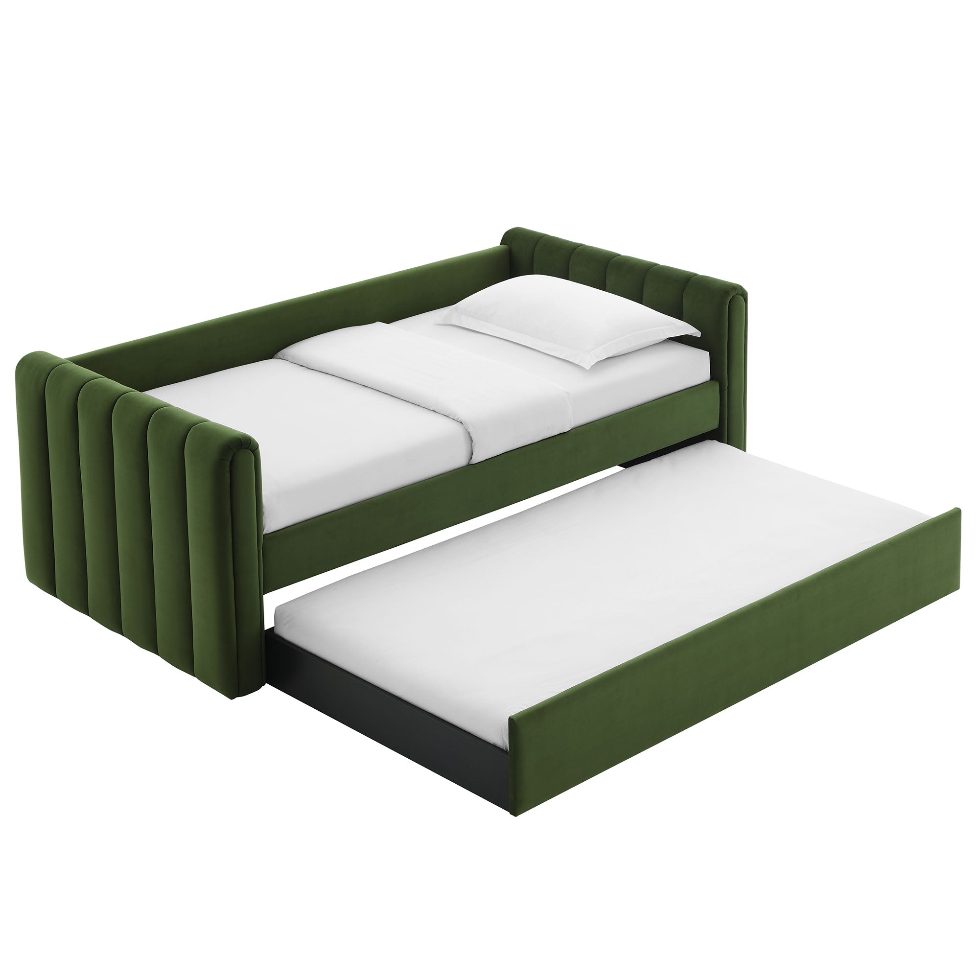 Veyla Channel Tufted Performance Velvet Daybed With Trundle