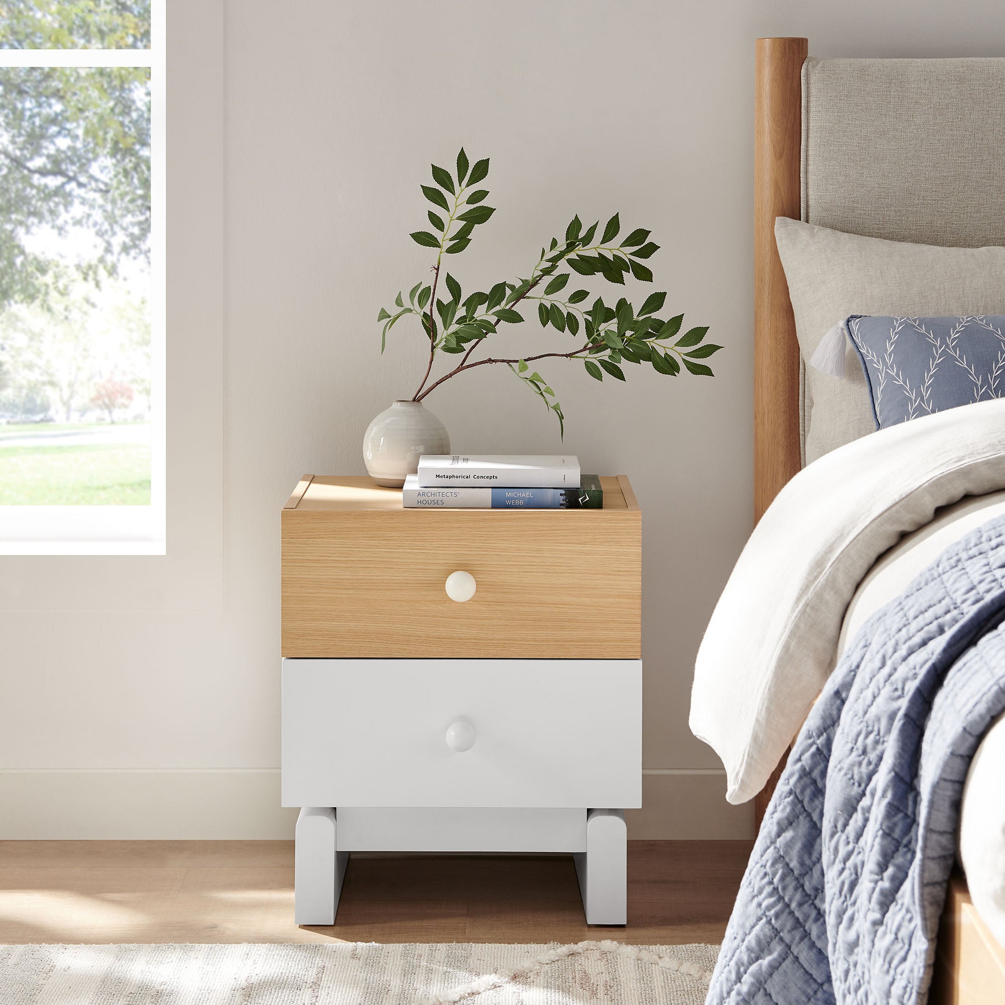 Nolia 2-Drawer Color Block Nightstand