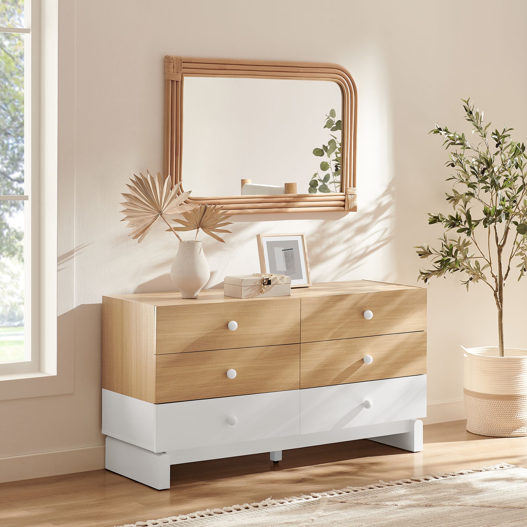 Nolia 6-Drawer Color Block Dresser