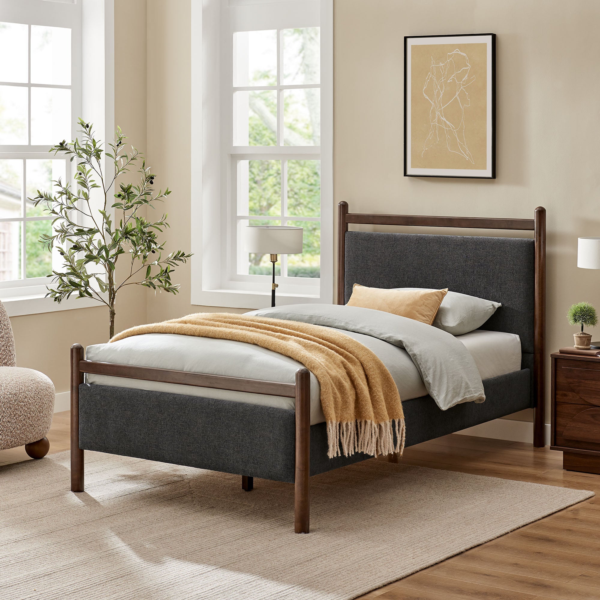 Ginny Size Platform Bed Frame