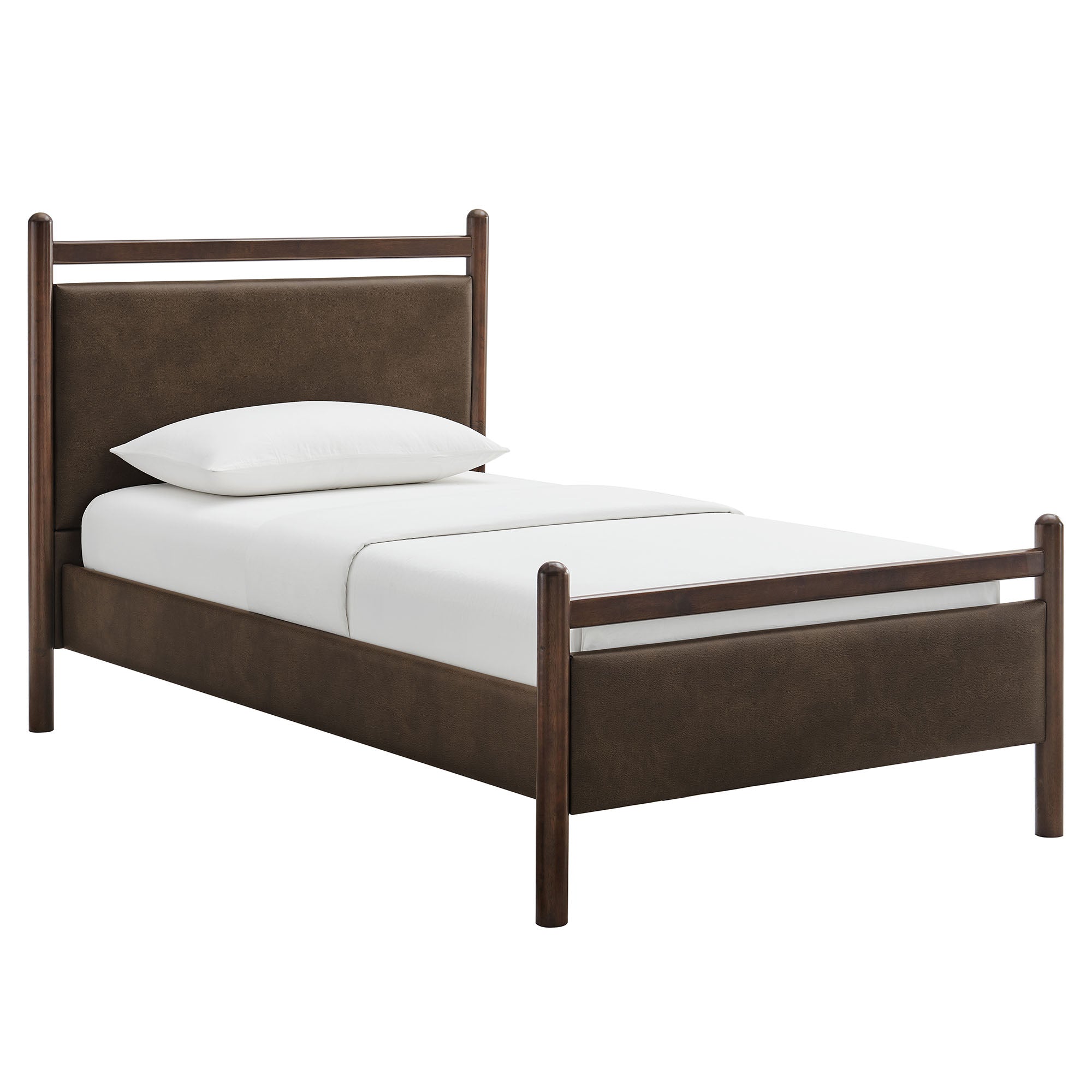 Ginny Size Vegan Leather Platform Bed Frame