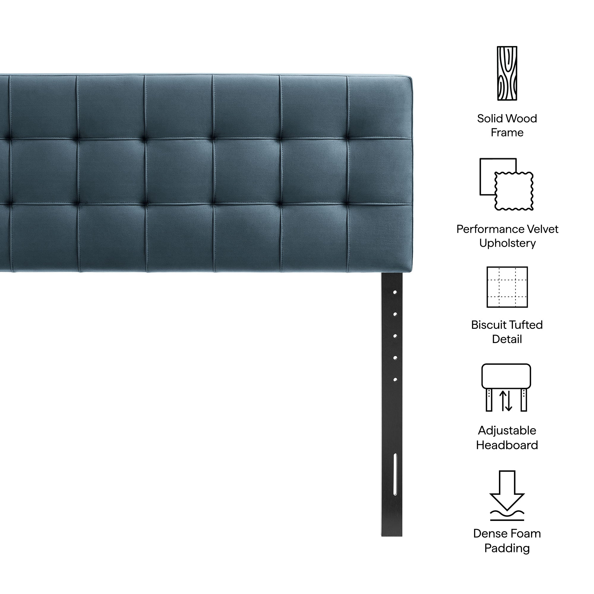 Lily Stain-Resistant Performance Velvet Size Headboard