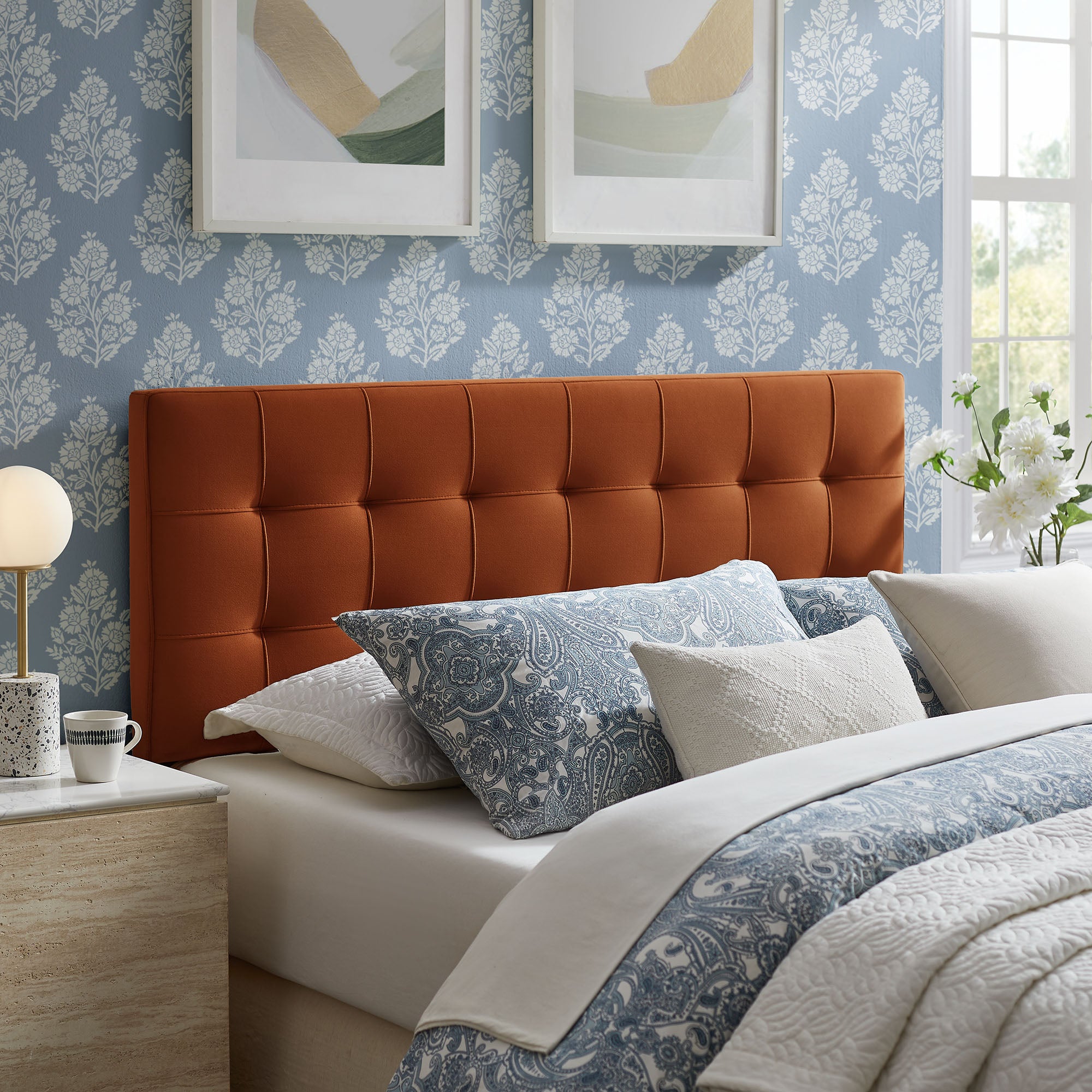 Lily Stain-Resistant Performance Velvet Size Headboard