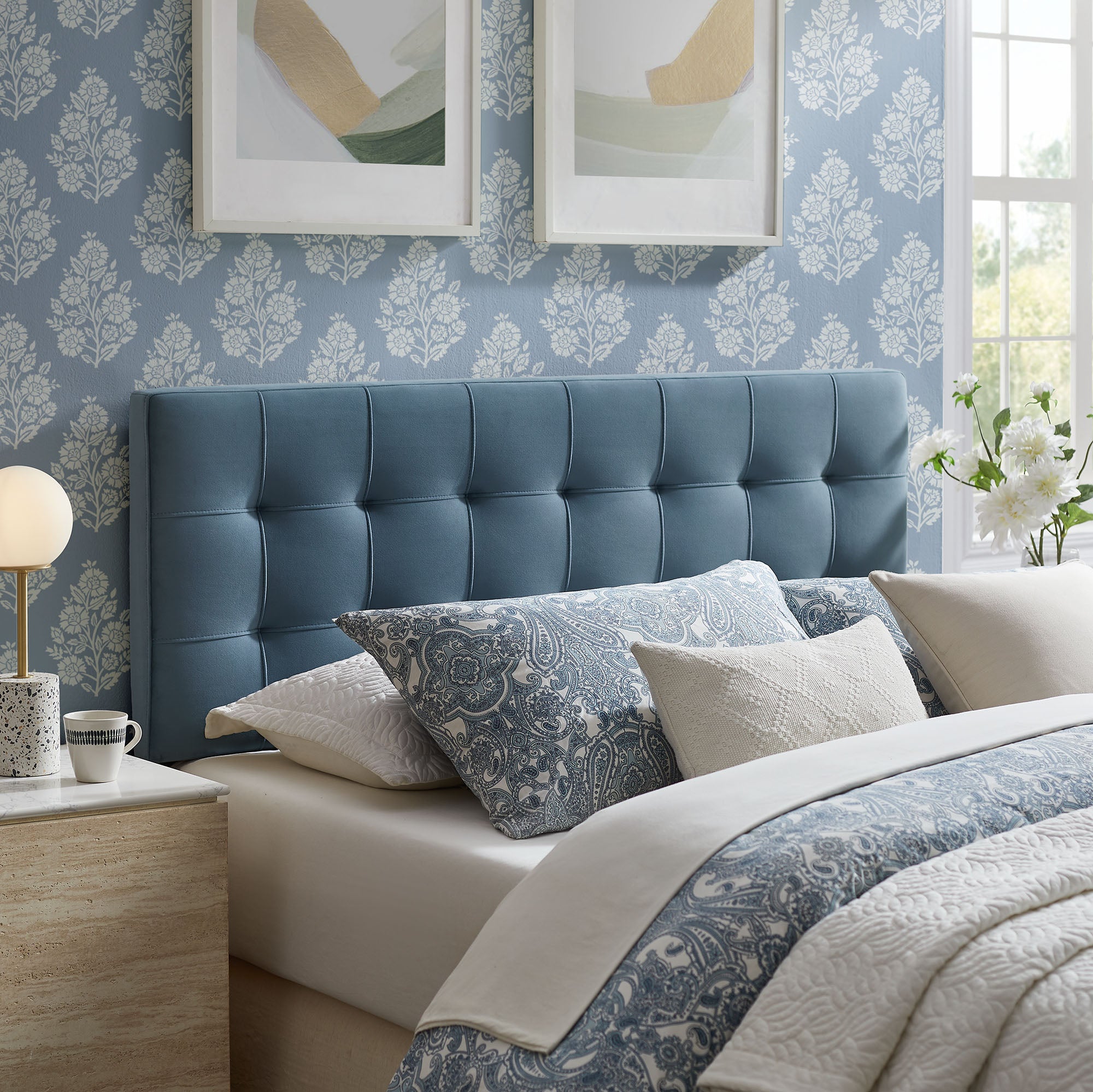 Lily Stain-Resistant Performance Velvet Size Headboard
