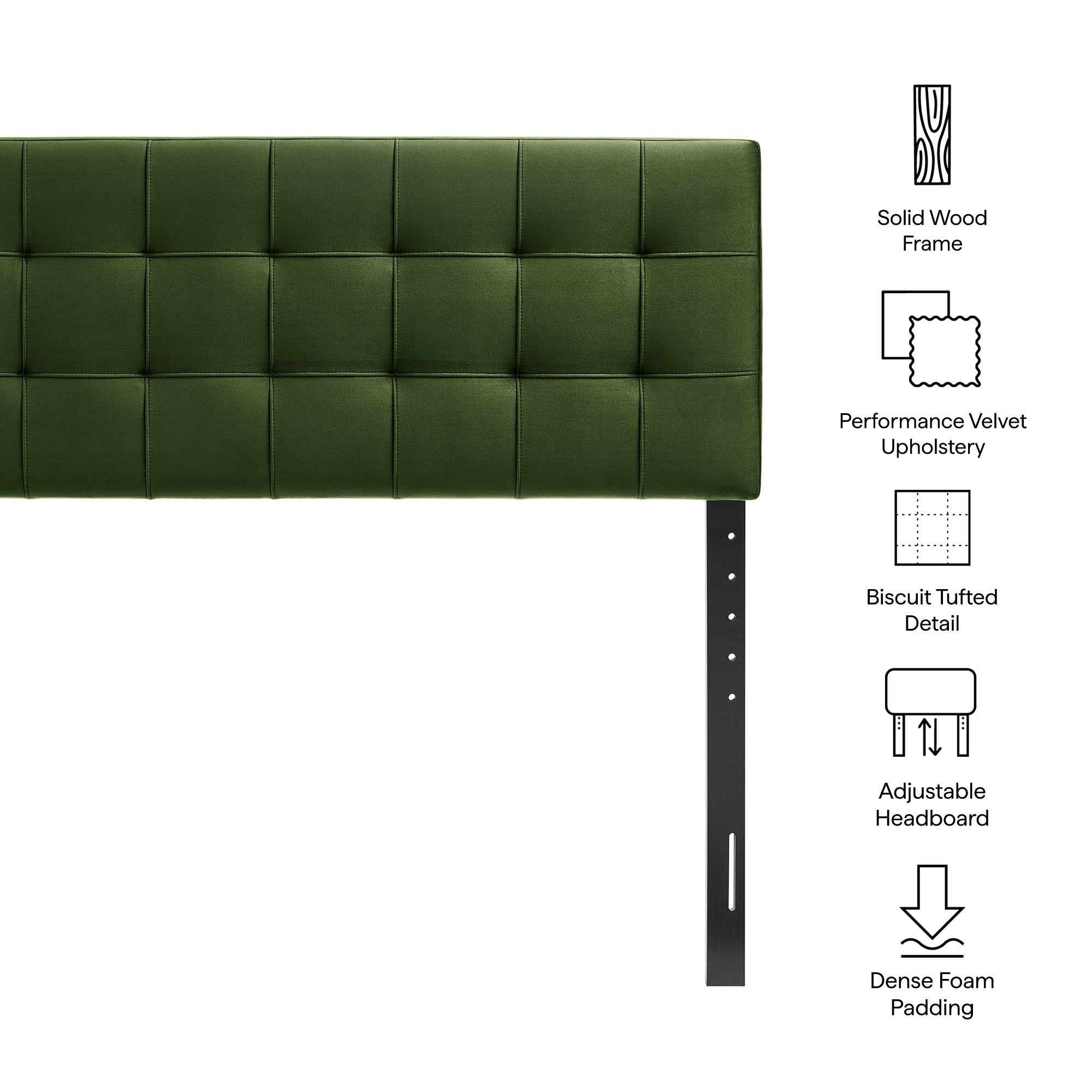 Lily Stain-Resistant Performance Velvet Size Headboard
