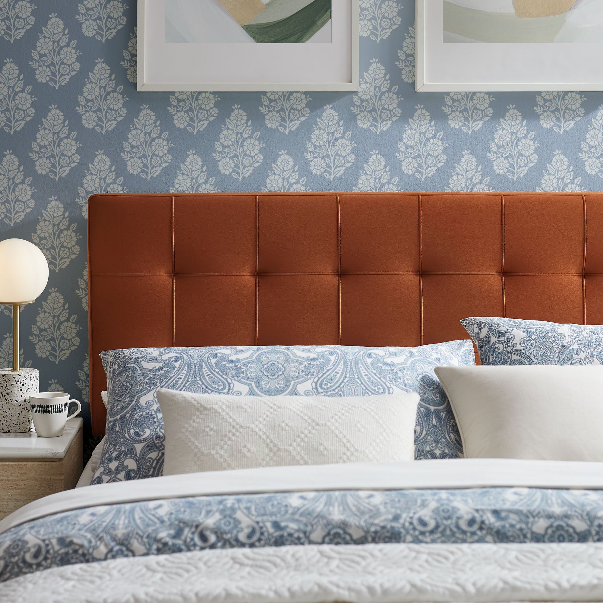 Lily Stain-Resistant Performance Velvet Size Headboard