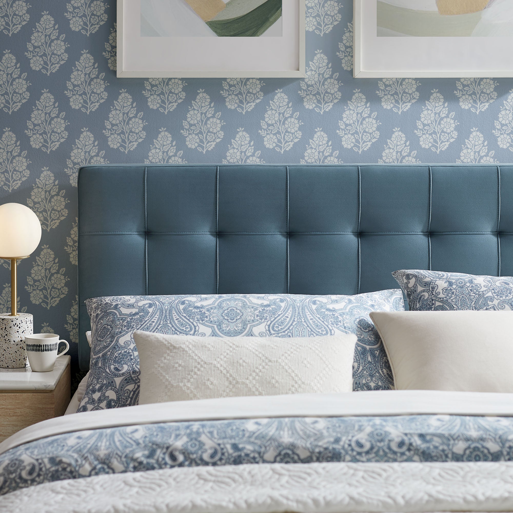 Lily Stain-Resistant Performance Velvet Size Headboard