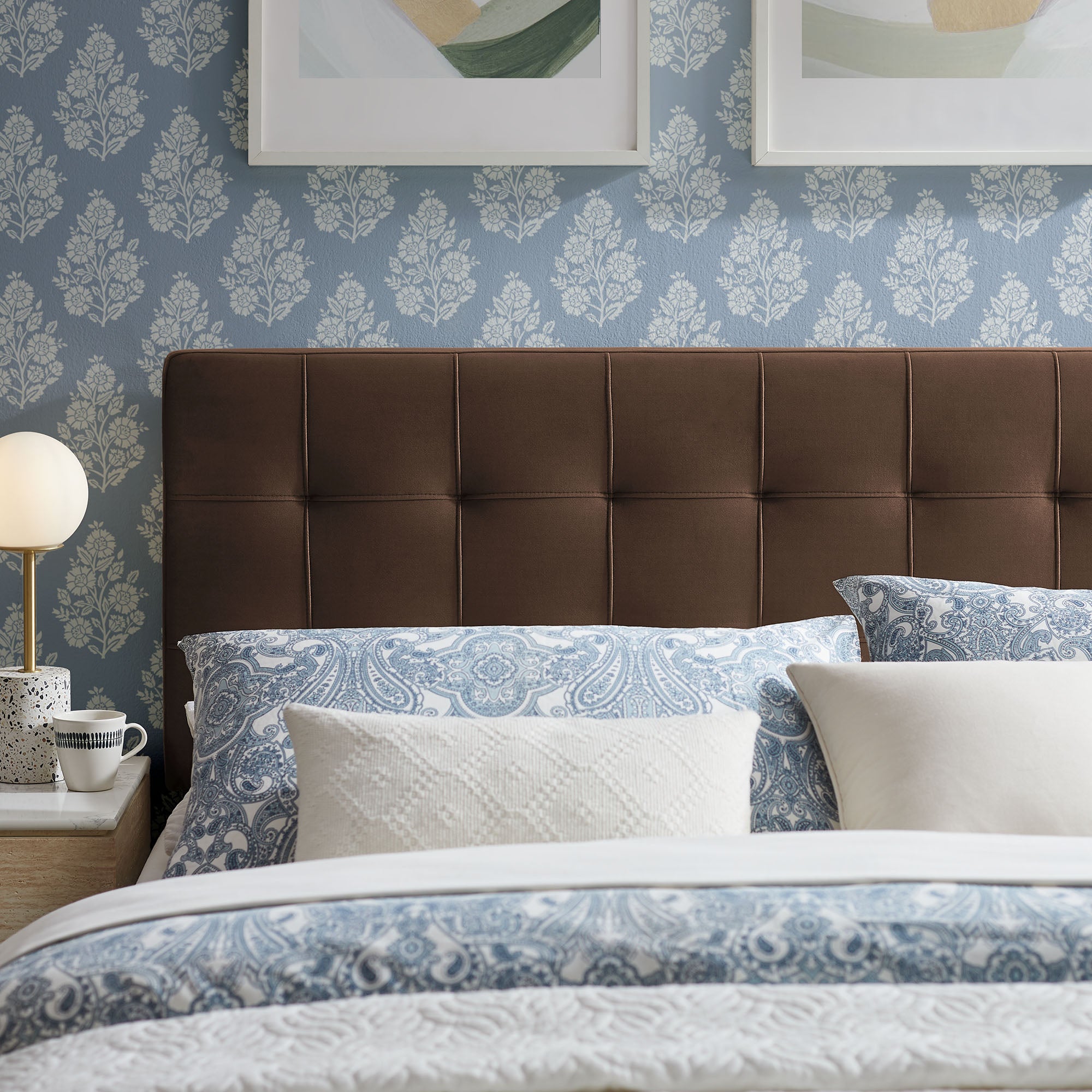 Lily Stain-Resistant Performance Velvet Size Headboard